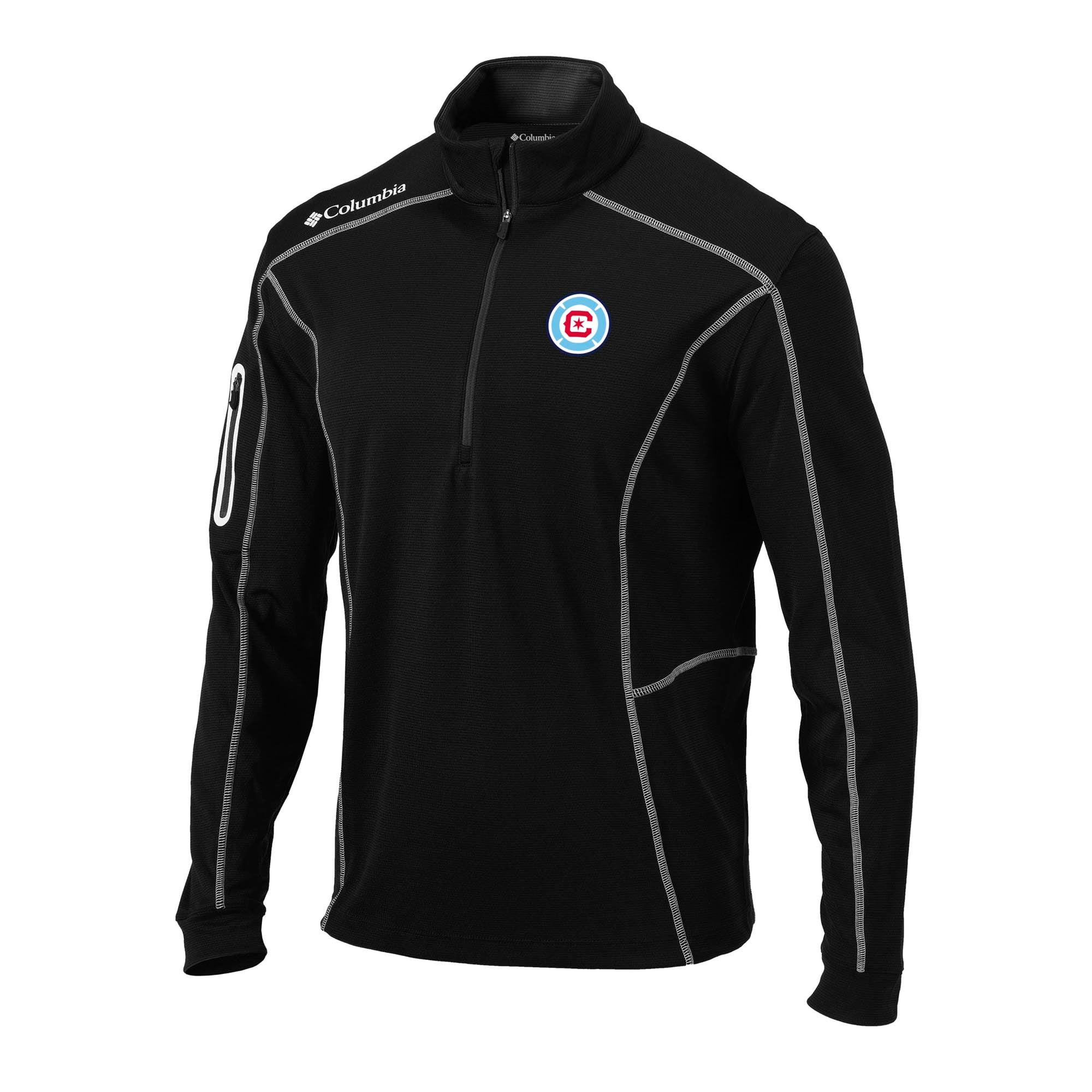 Men's Columbia Black Chicago Fire Omni-Wick Shotgun Quarter-Zip Pullover
