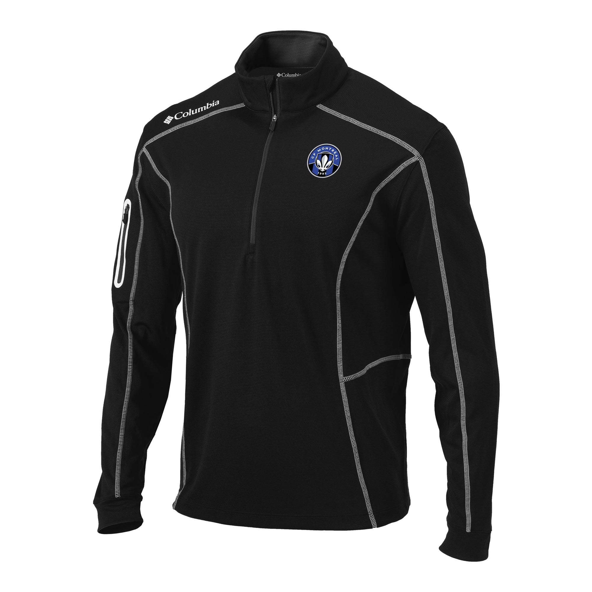 Men's Columbia Black CF Montreal Omni-Wick Shotgun Quarter-Zip Pullover