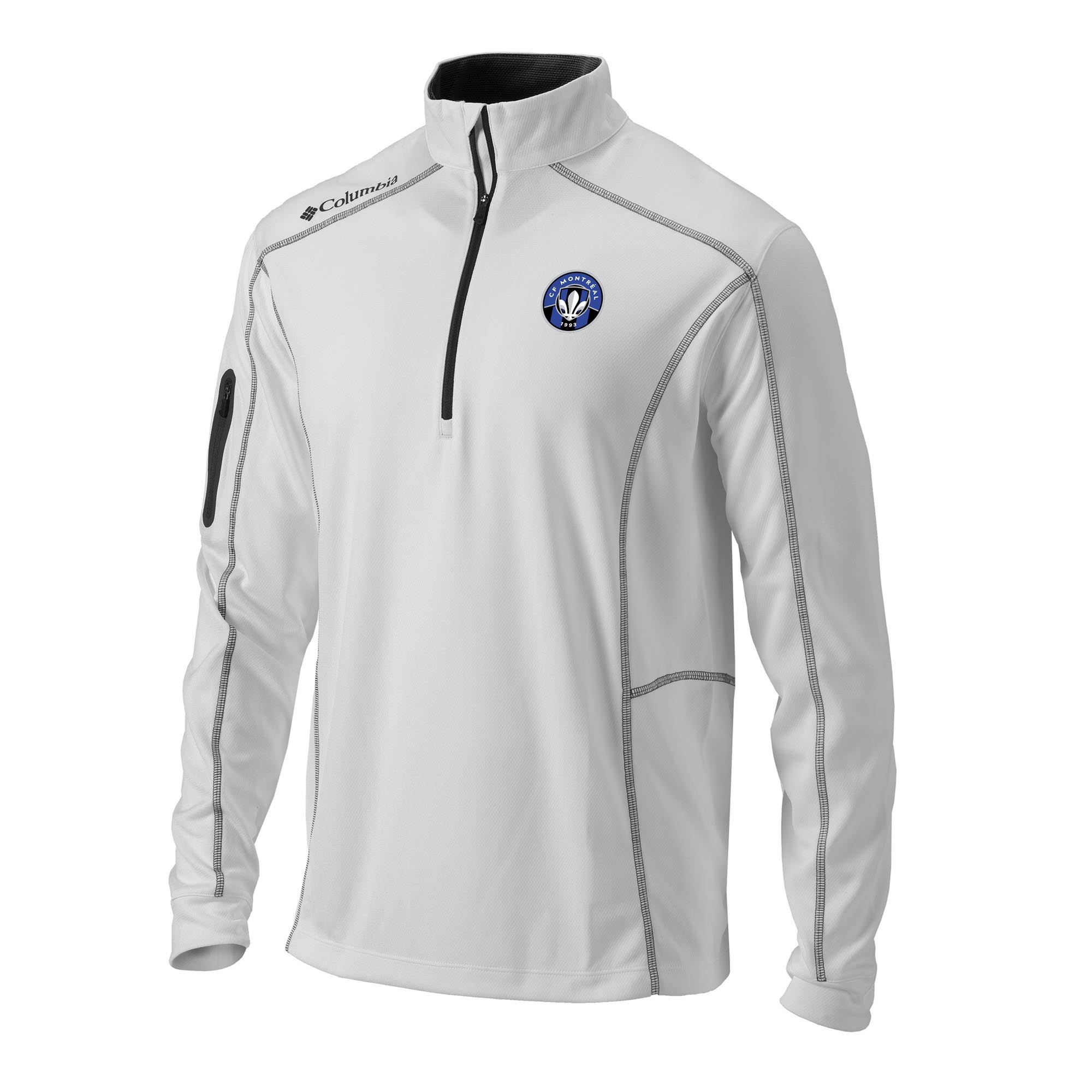 Men's Columbia White CF Montreal Omni-Wick Shotgun Quarter-Zip Pullover