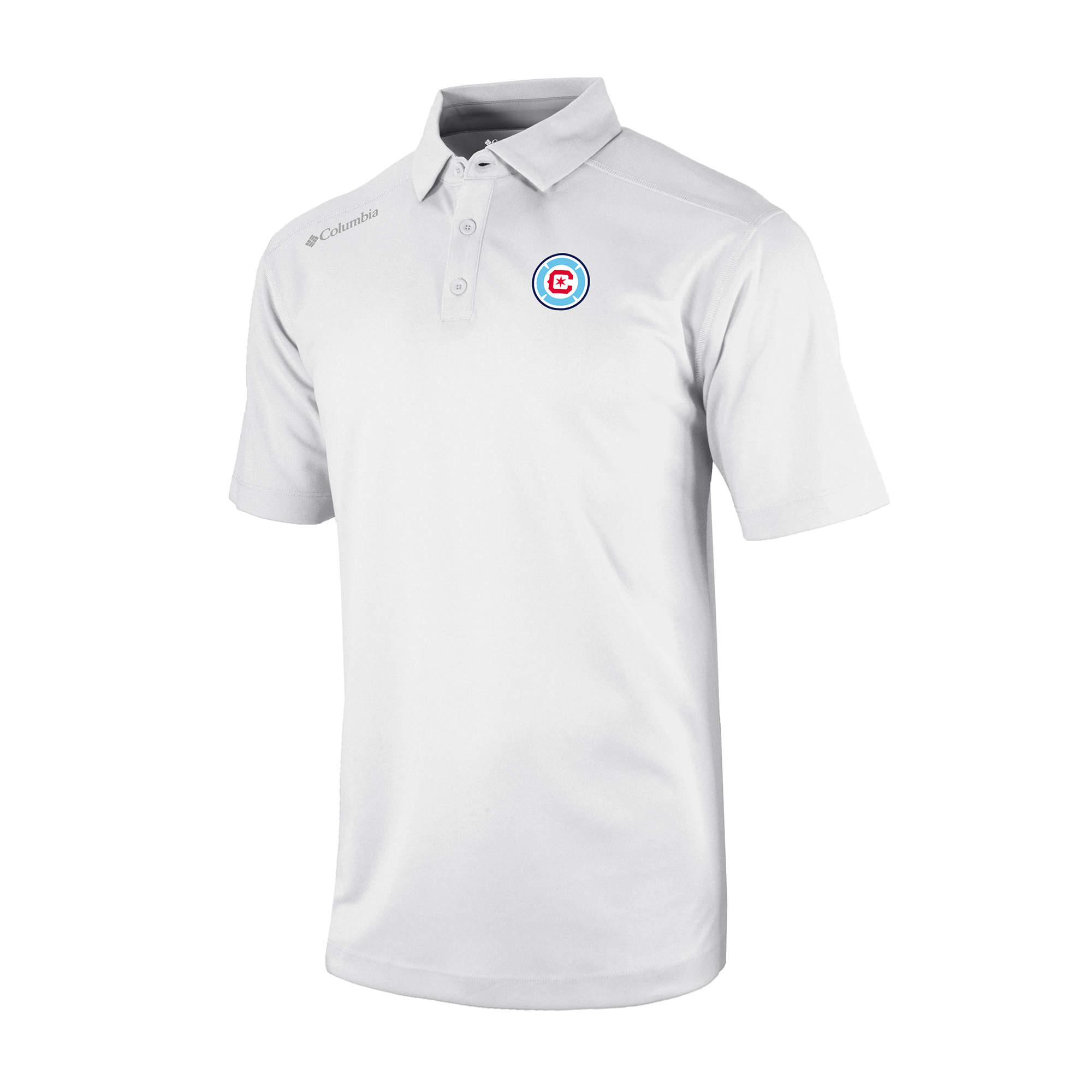 Men's Columbia White Chicago Fire Omni-Wick Shotgun Polo