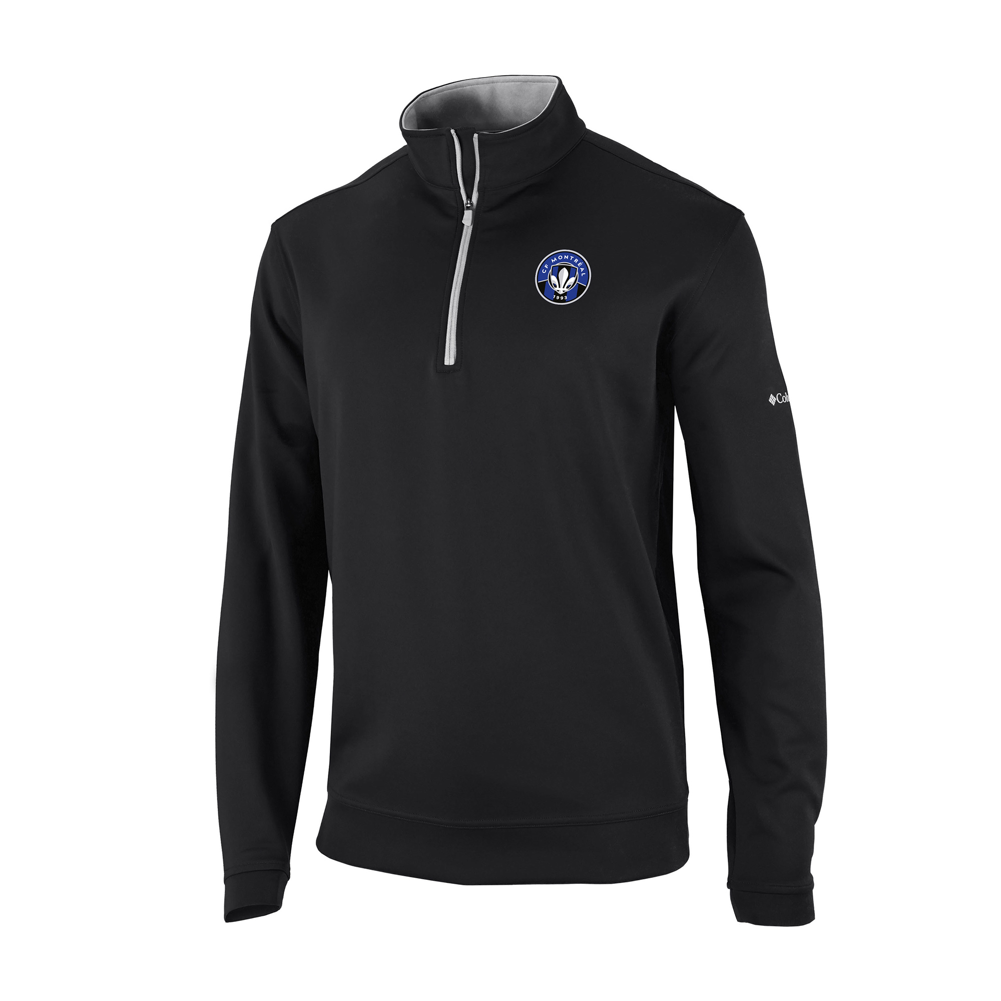 Men's Columbia Black CF Montreal Wickhams Hills Omni-Wick Quarter-Zip Pullover