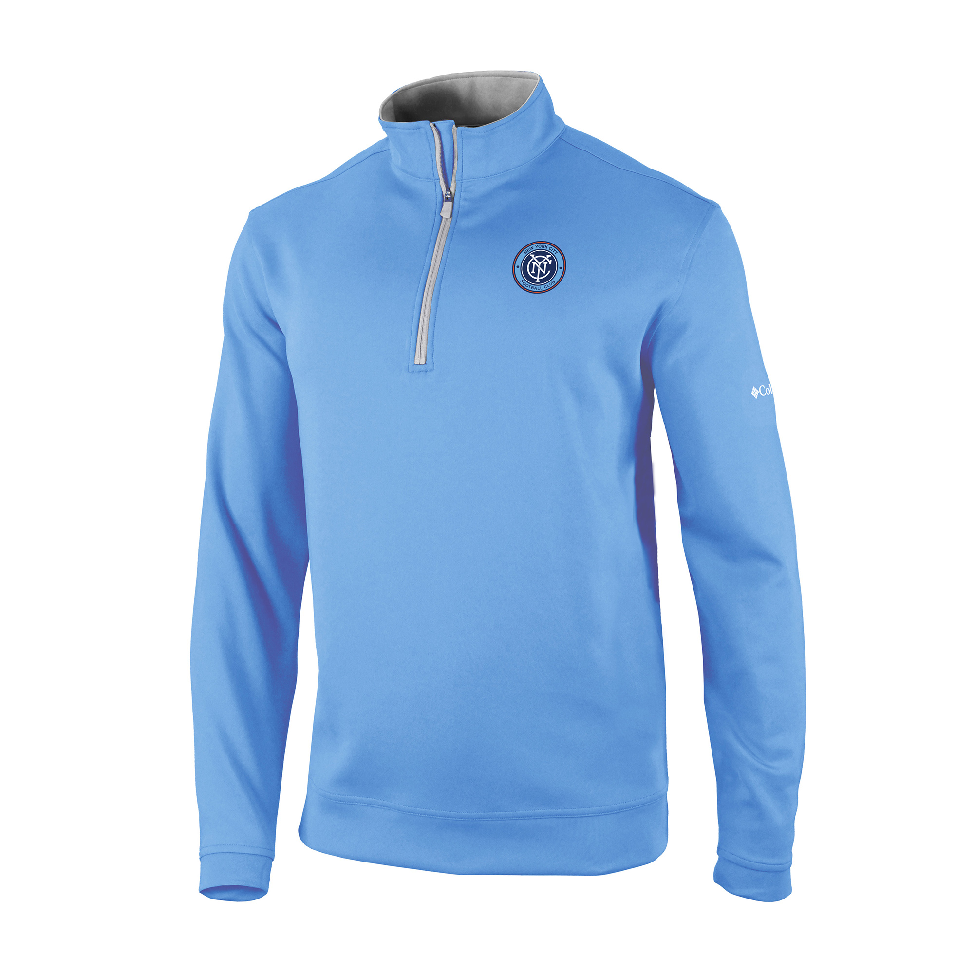 Men's Columbia Blue New York City FC Wickhams Hills Omni-Wick Quarter-Zip Pullover