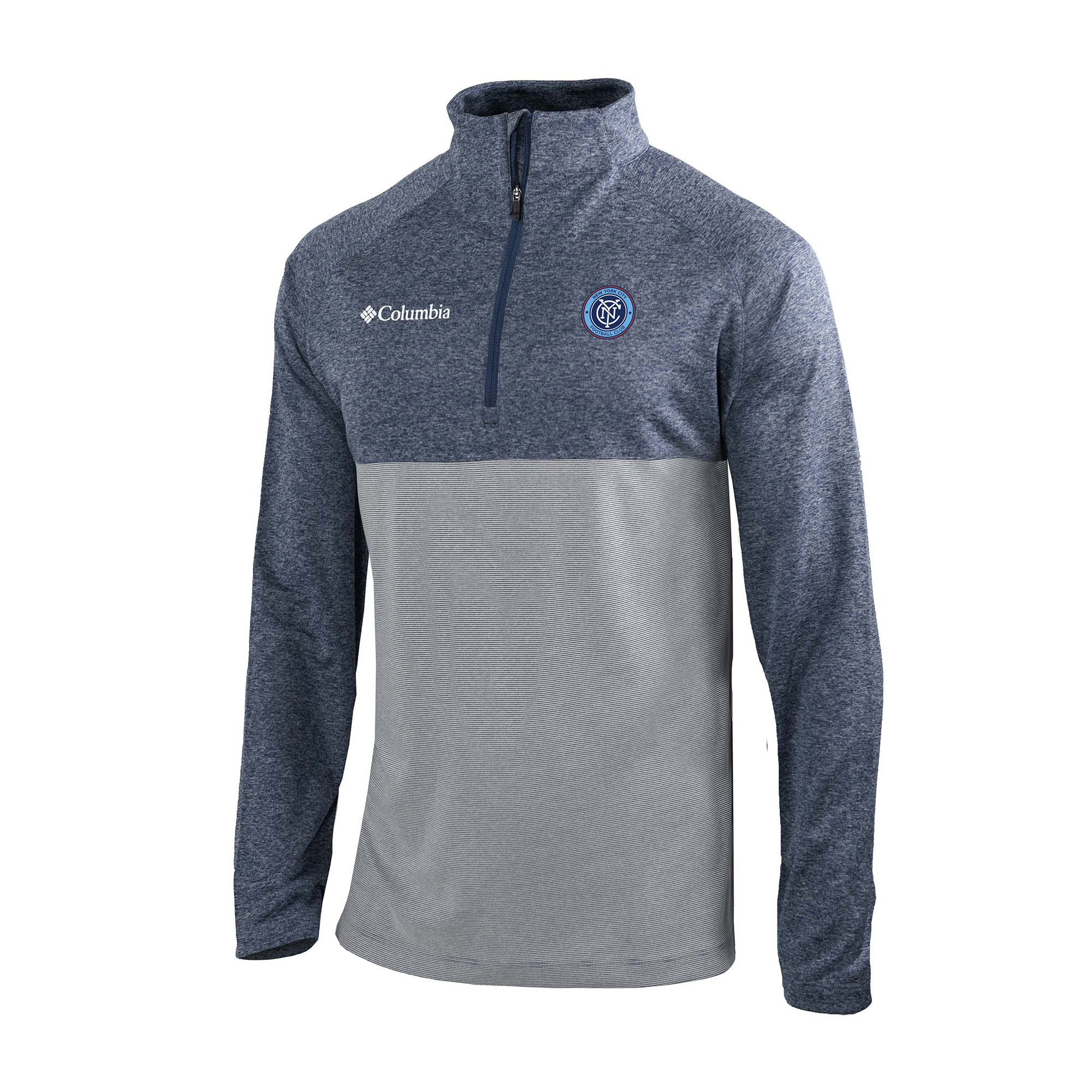 Men's Columbia Navy New York City FC Omni-Wick Raglan Rockin' It Quarter-Zip Pullover