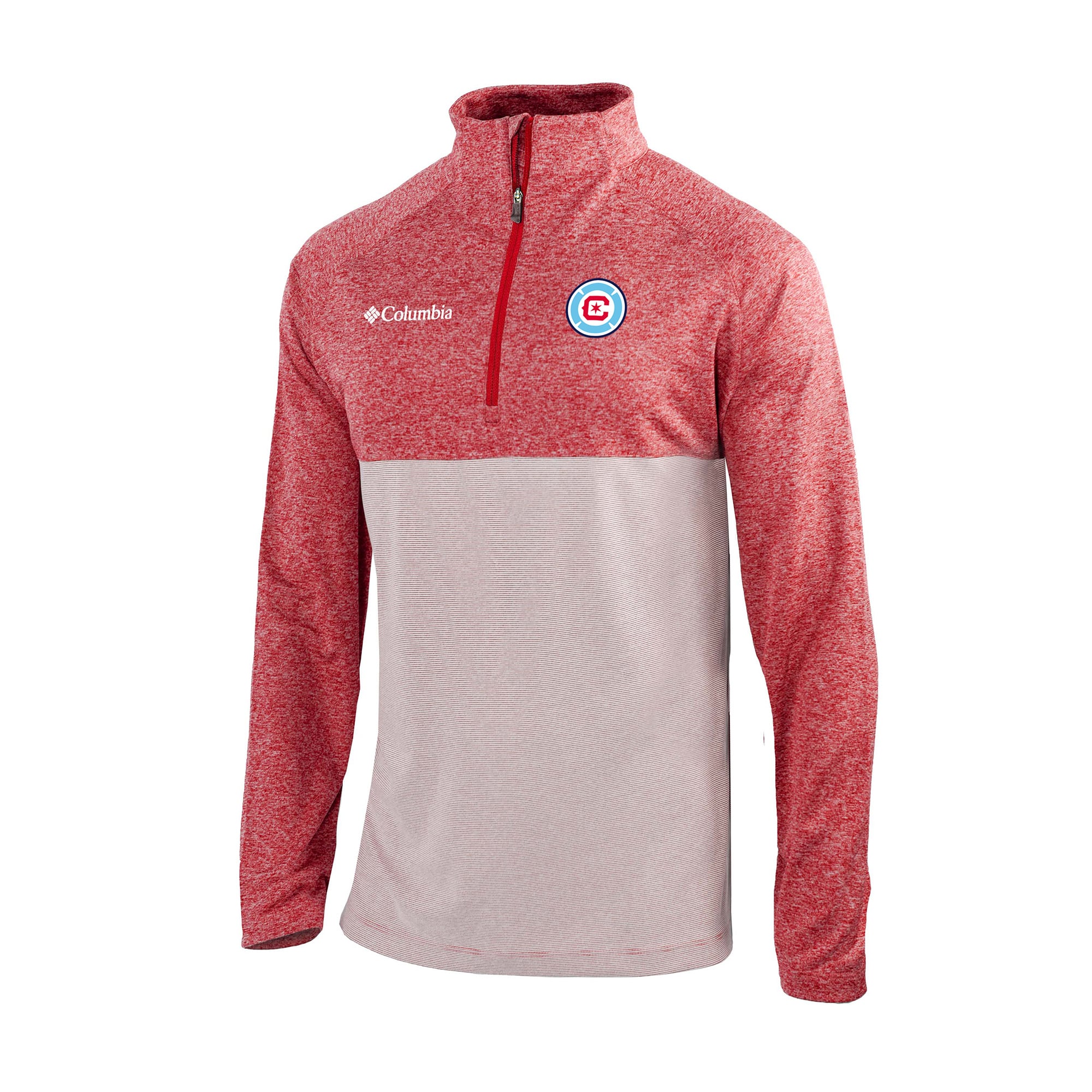 Men's Columbia Red Chicago Fire Omni-Wick Raglan Rockin' It Quarter-Zip Pullover