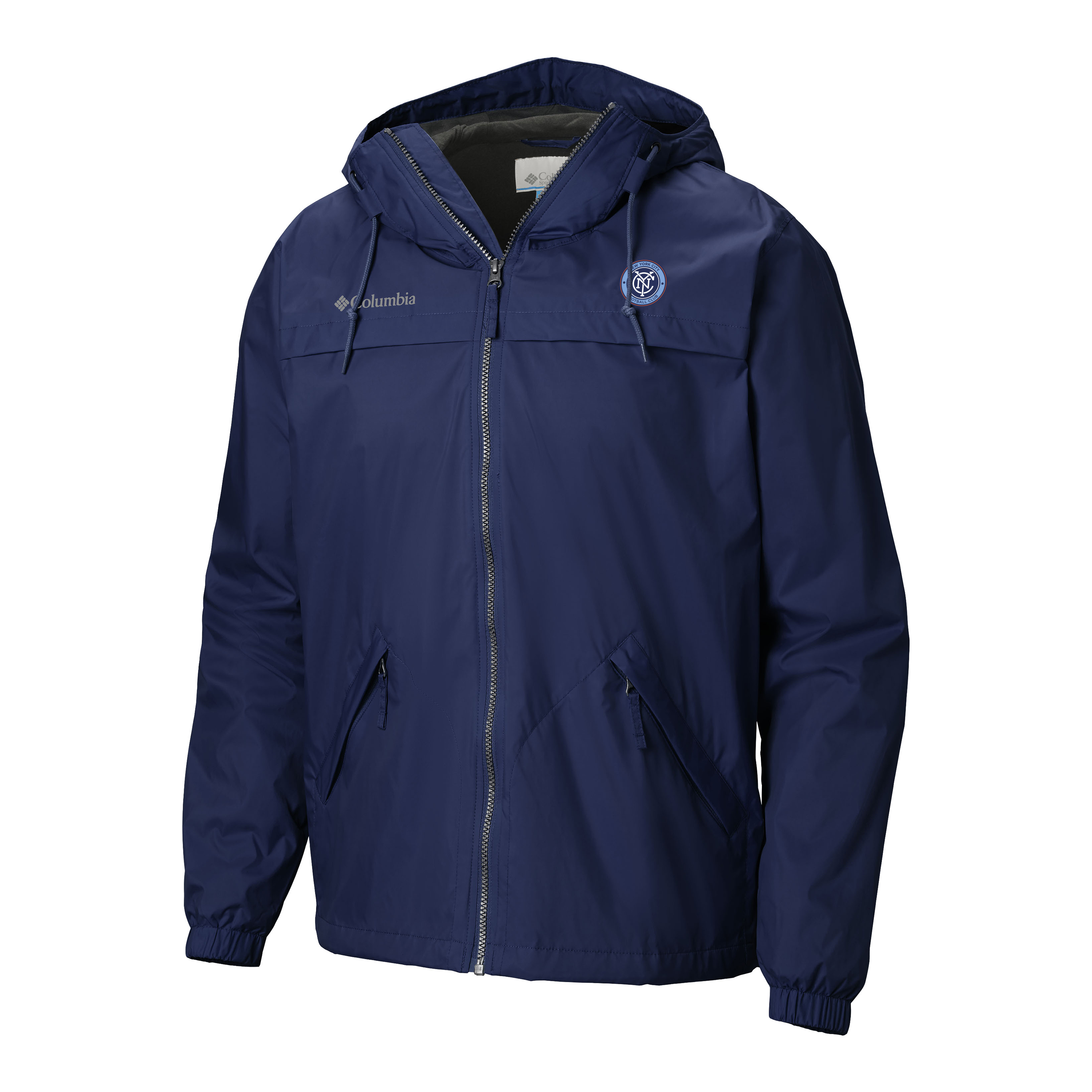 Men's Columbia Navy New York City FC Oroville Creek Lined Omni-Tech Full-Zip Jacket
