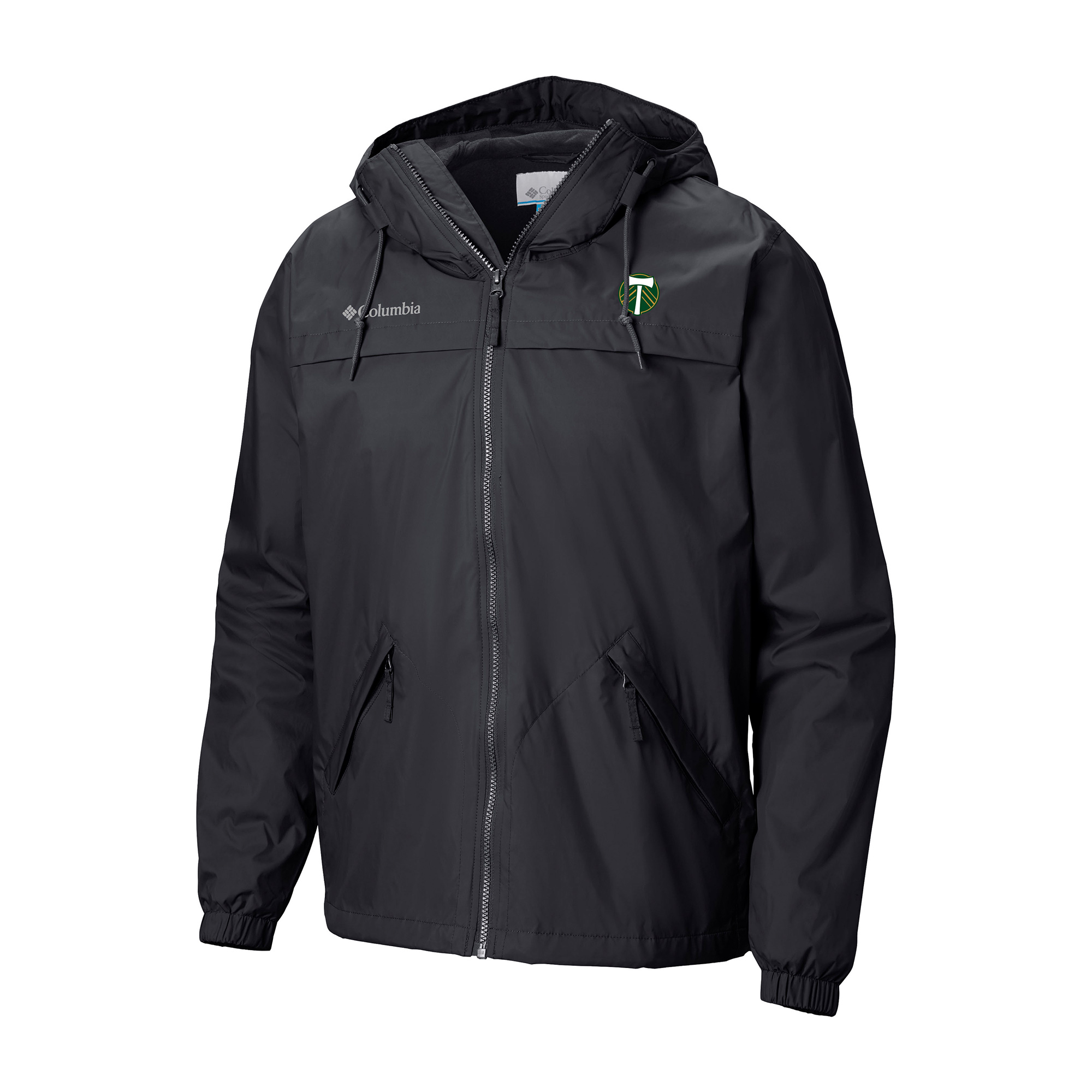 Men's Columbia Black Portland Timbers Oroville Creek Lined Omni-Tech Full-Zip Jacket