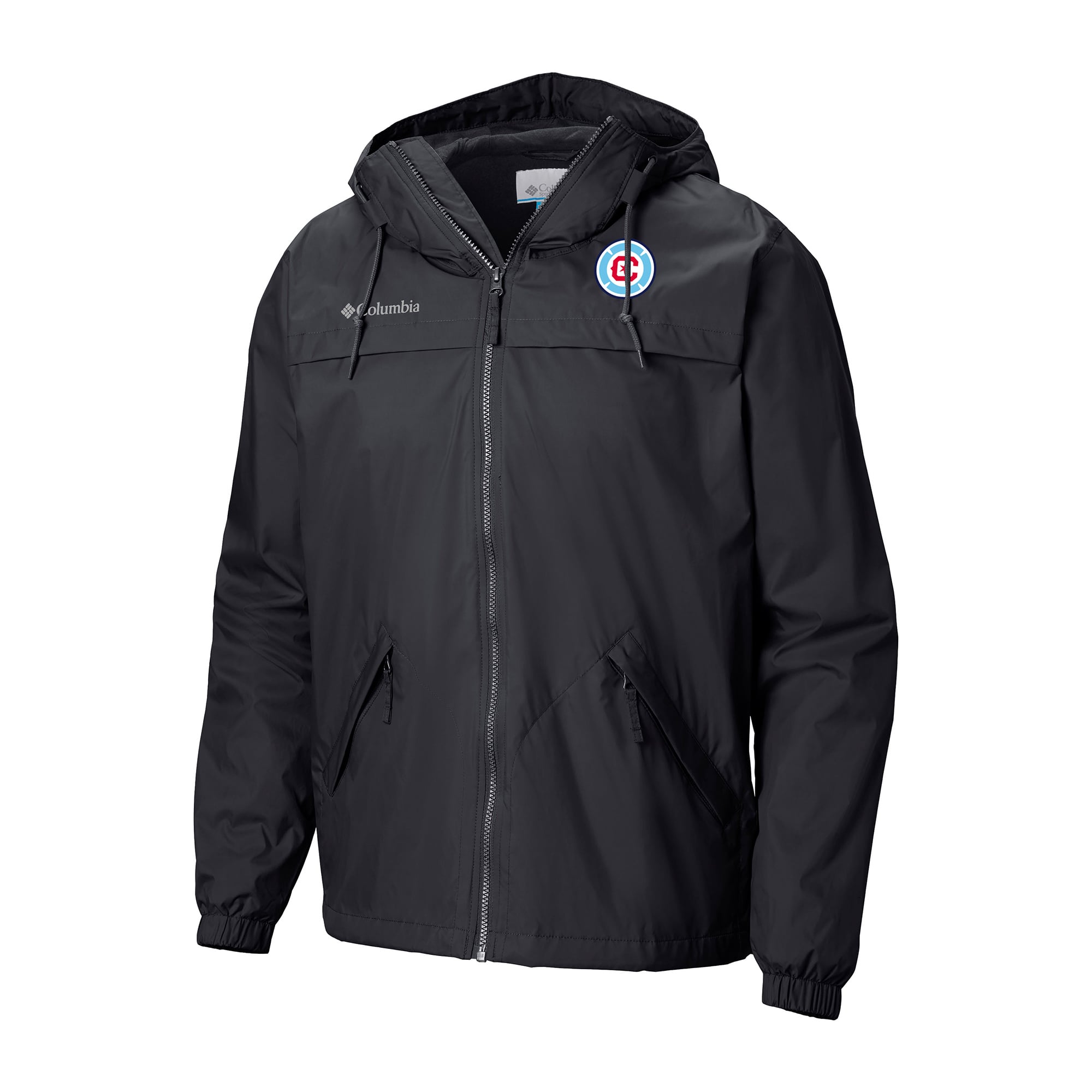 Men's Columbia Black Chicago Fire Oroville Creek Lined Omni-Tech Full-Zip Jacket