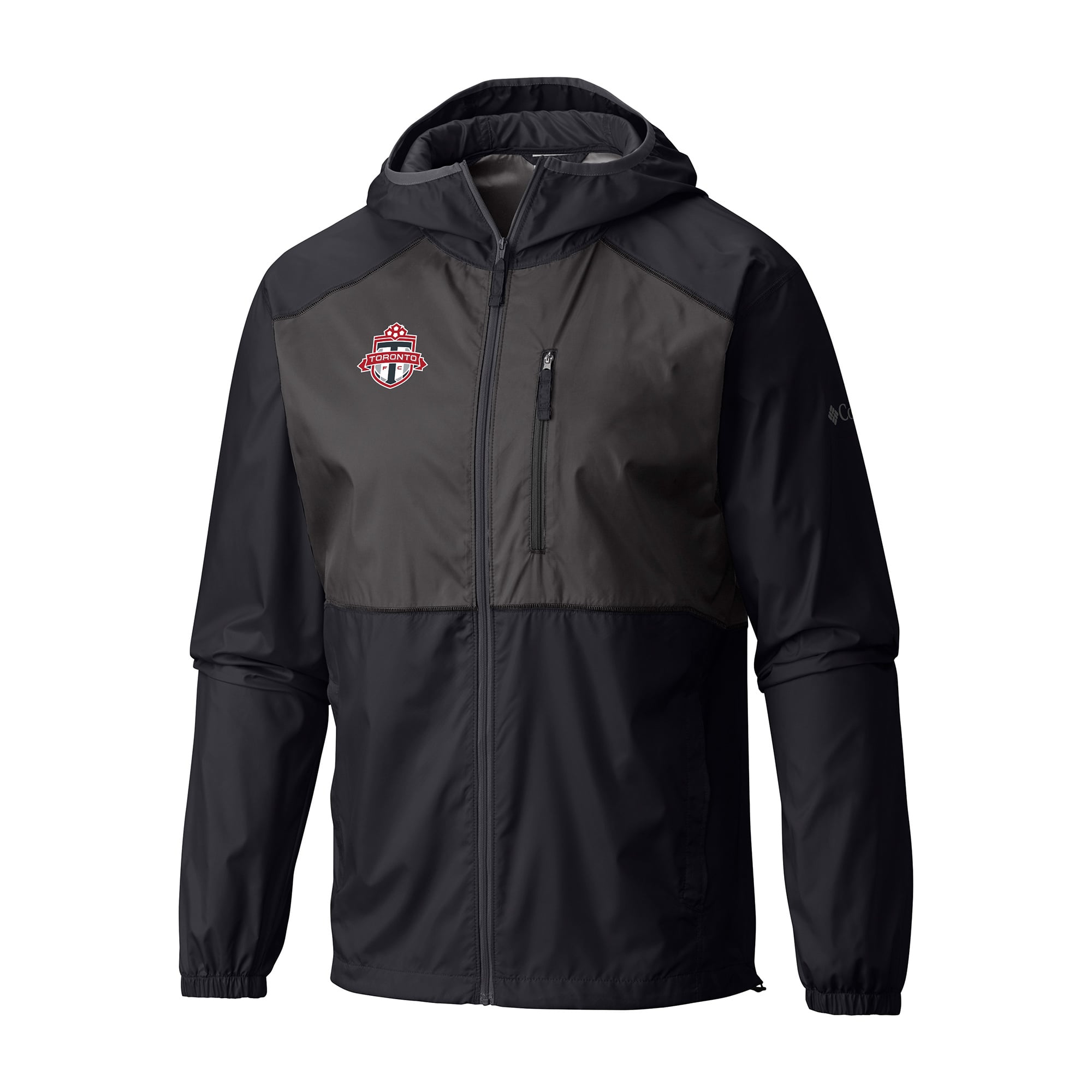 Men's Columbia Black Toronto FC Flash Forward Lightweight Full-Zip Hooded Windbreaker