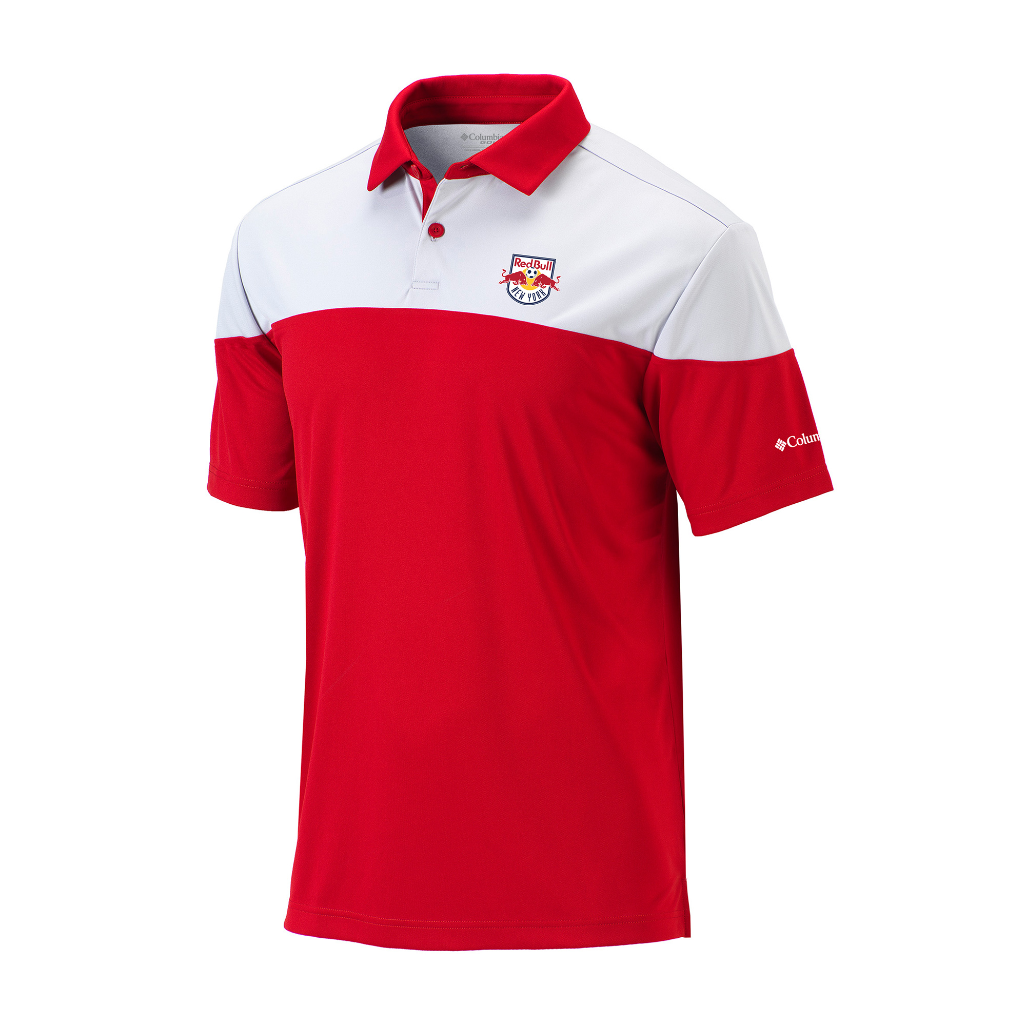 Men’s Columbia White/Red New York Red Bulls Omni-Wick Best Ball Polo