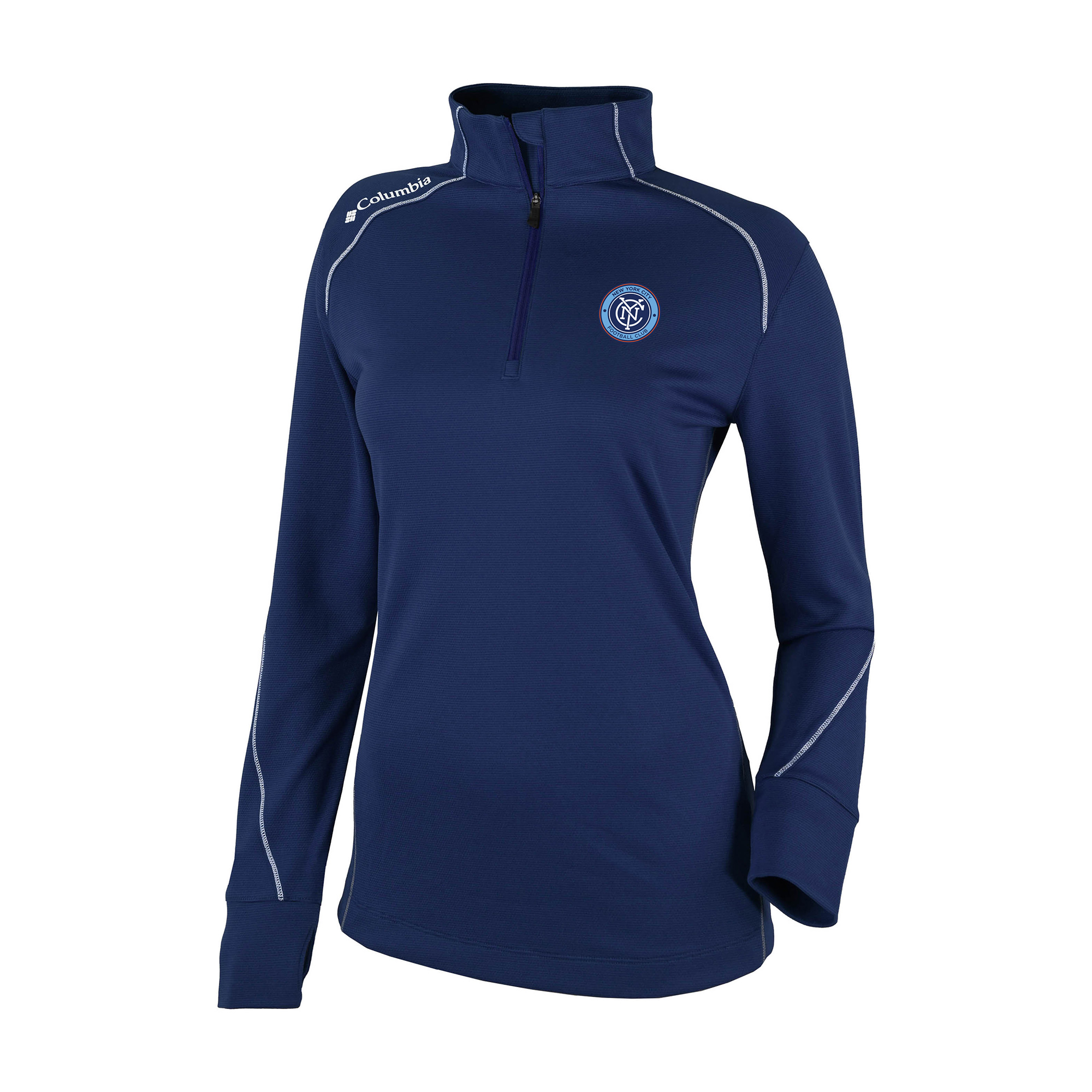 Women's Columbia Navy New York City FC Omni-Wick Shotgun 2.0 Quarter-Zip Pullover