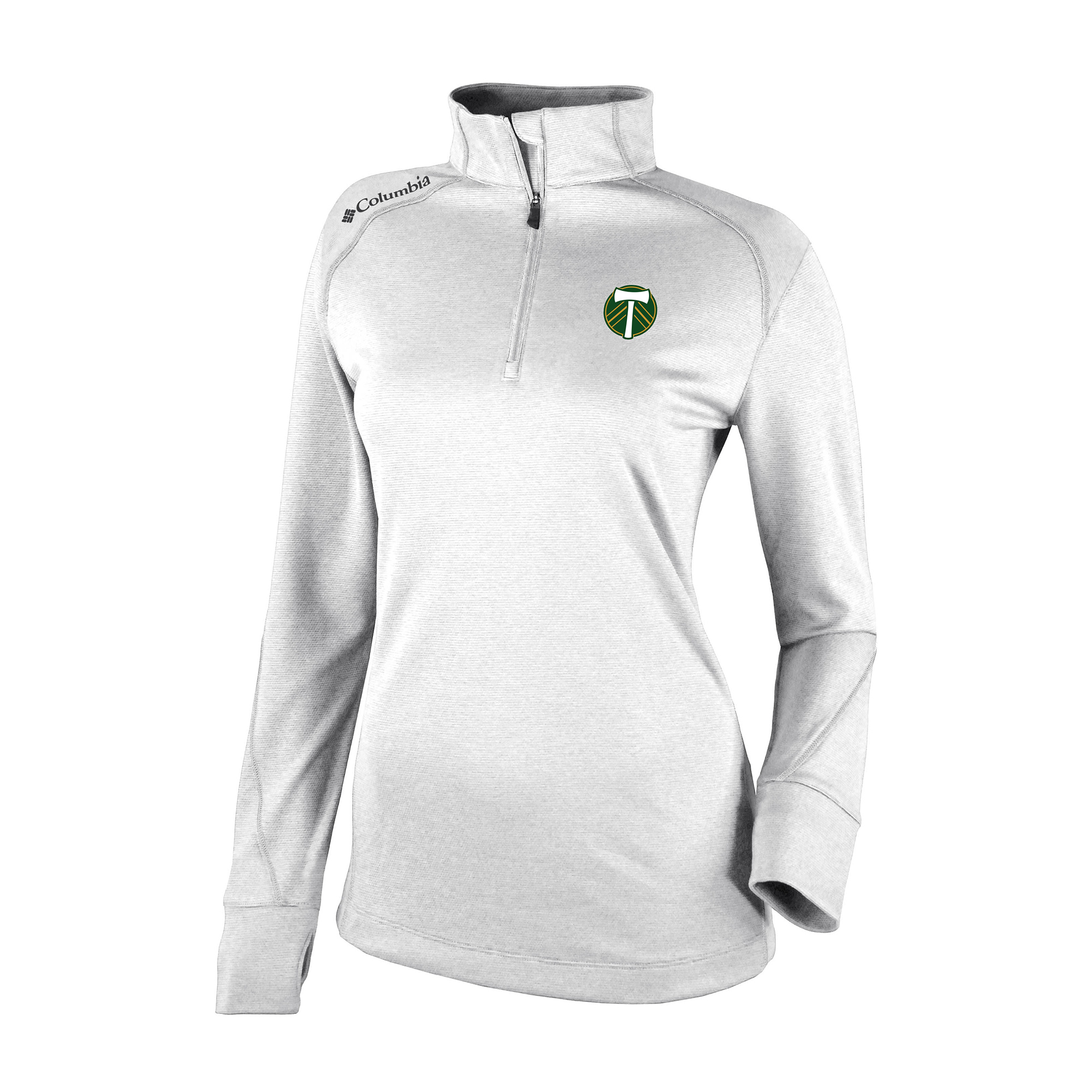 Women's Columbia White Portland Timbers Omni-Wick Shotgun 2.0 Quarter-Zip Pullover