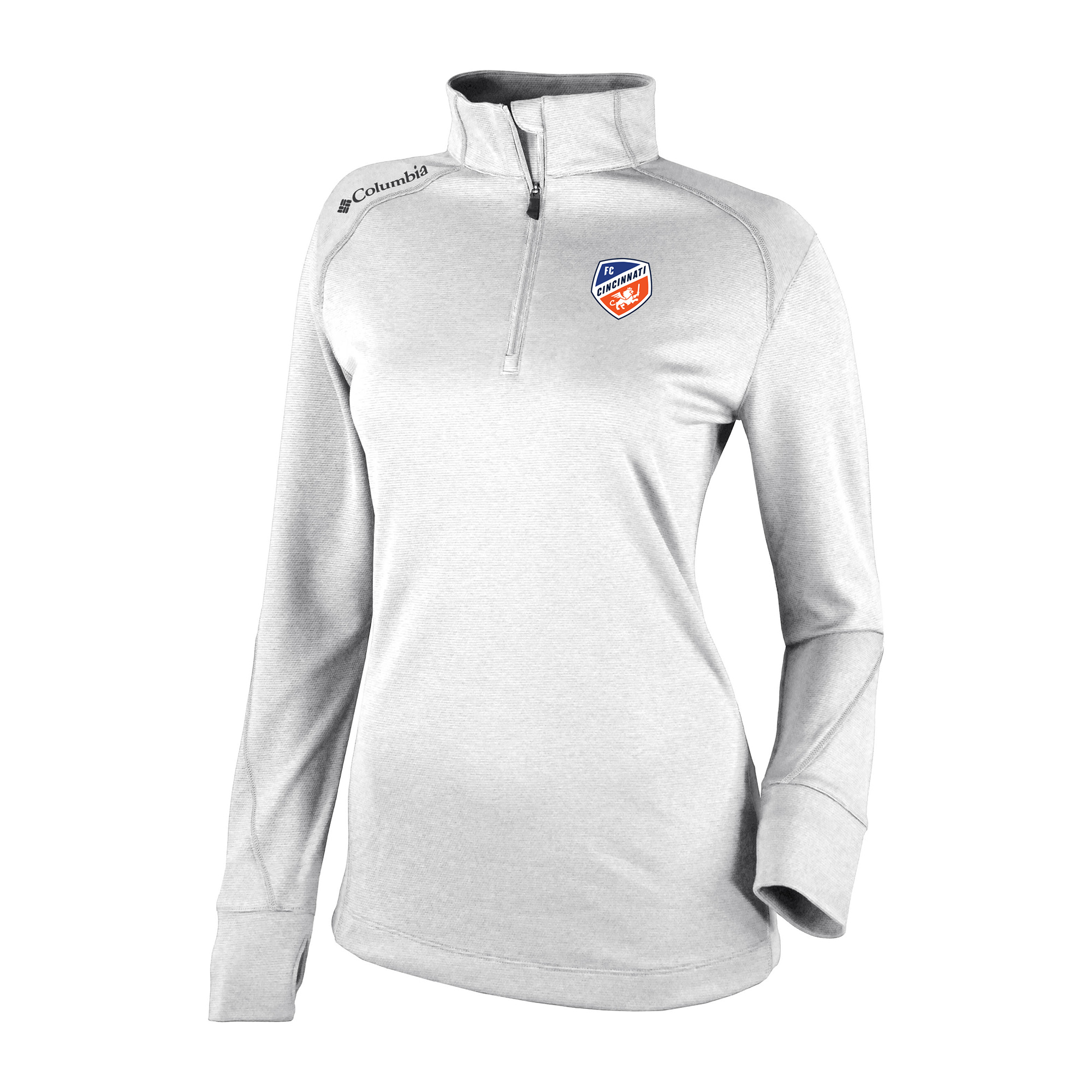Women's Columbia White FC Cincinnati Omni-Wick Shotgun 2.0 Quarter-Zip Pullover