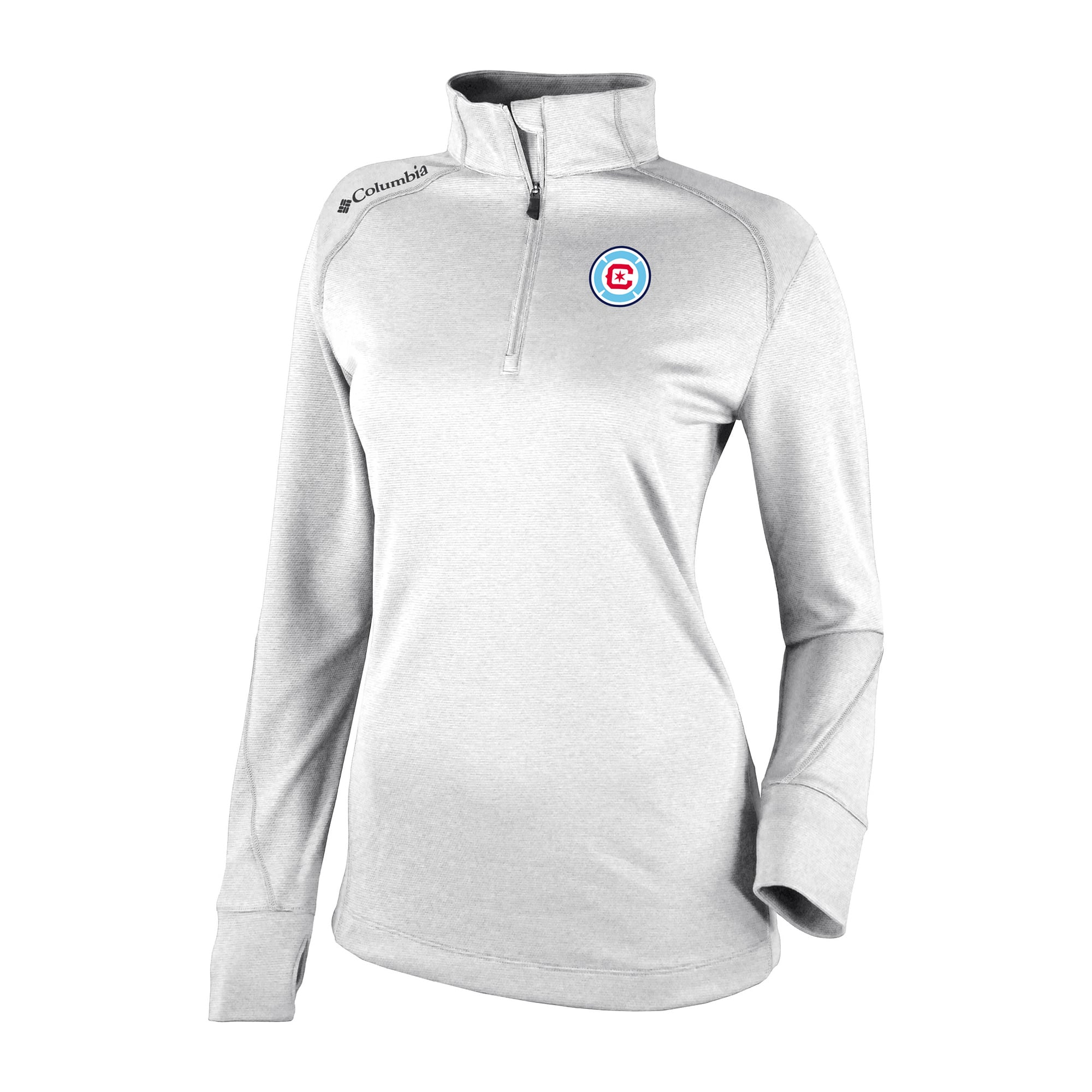 Women's Columbia White Chicago Fire Omni-Wick Shotgun 2.0 Quarter-Zip Pullover