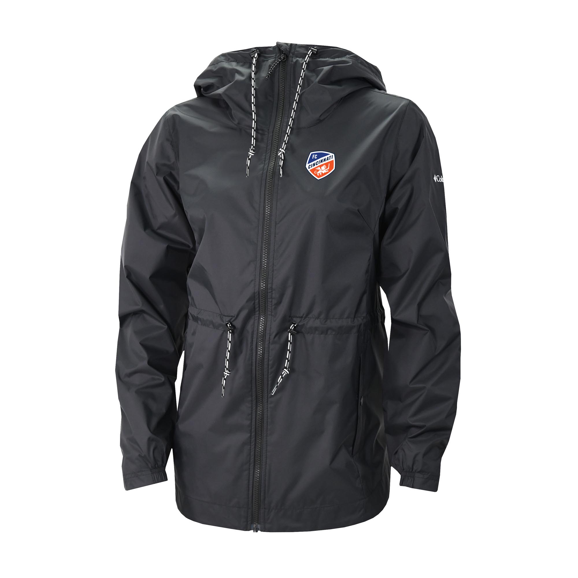 Women's Columbia Black FC Cincinnati Lily Park Full-Zip Rain Jacket
