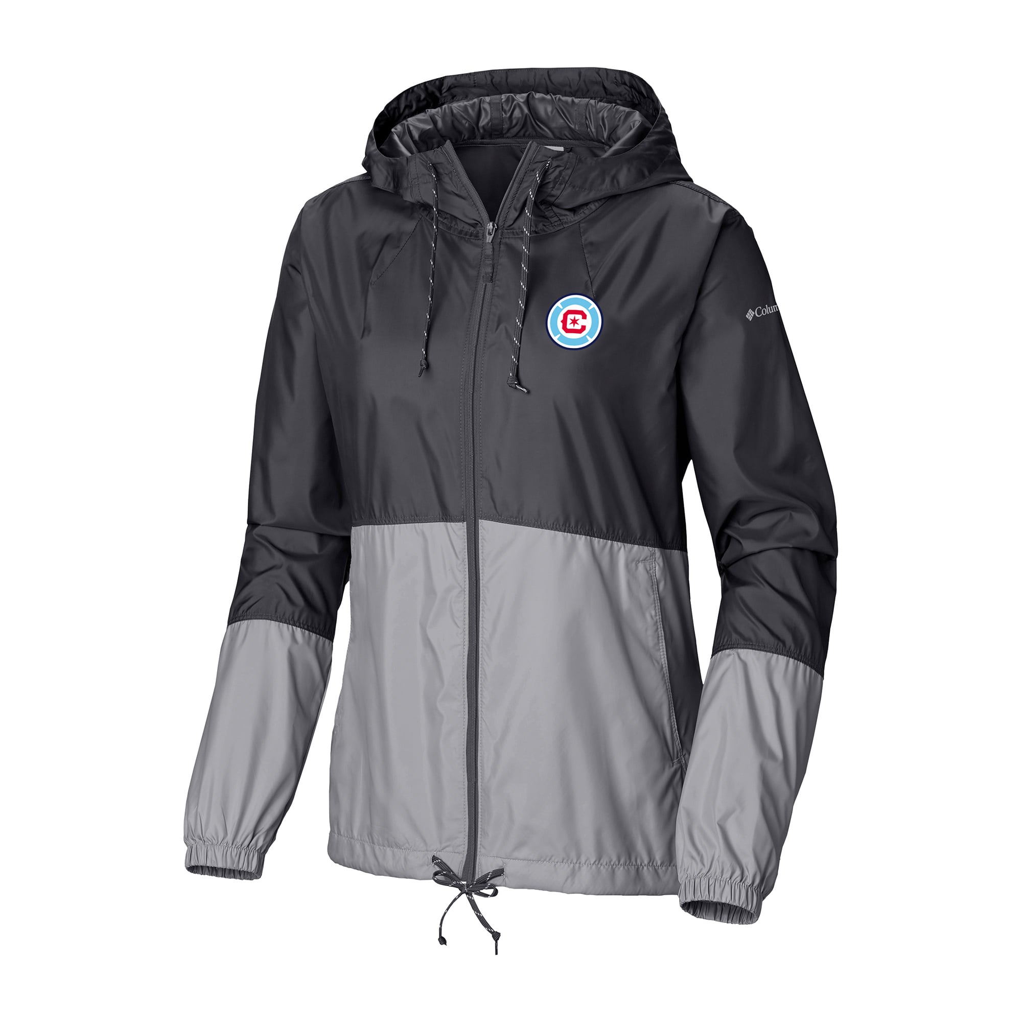 Women's Columbia Black Chicago Fire Flash Forward Full-Zip Windbreaker Jacket