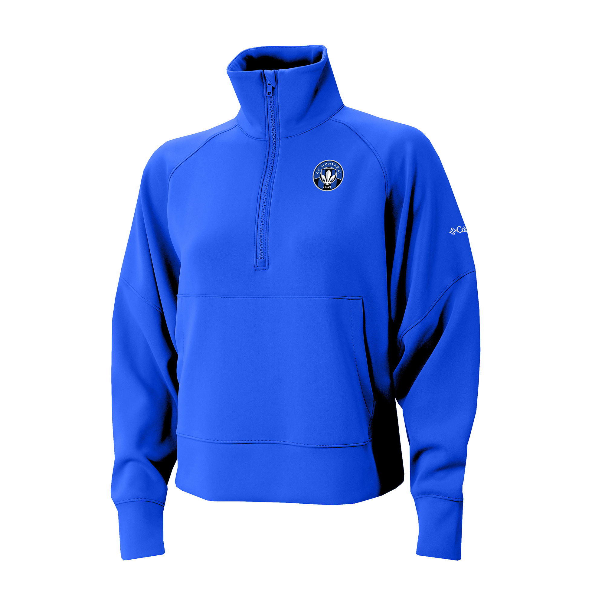 Women's Columbia Blue CF Montreal Wickhams Hills Raglan Omni-Wick Half-Zip Pullover
