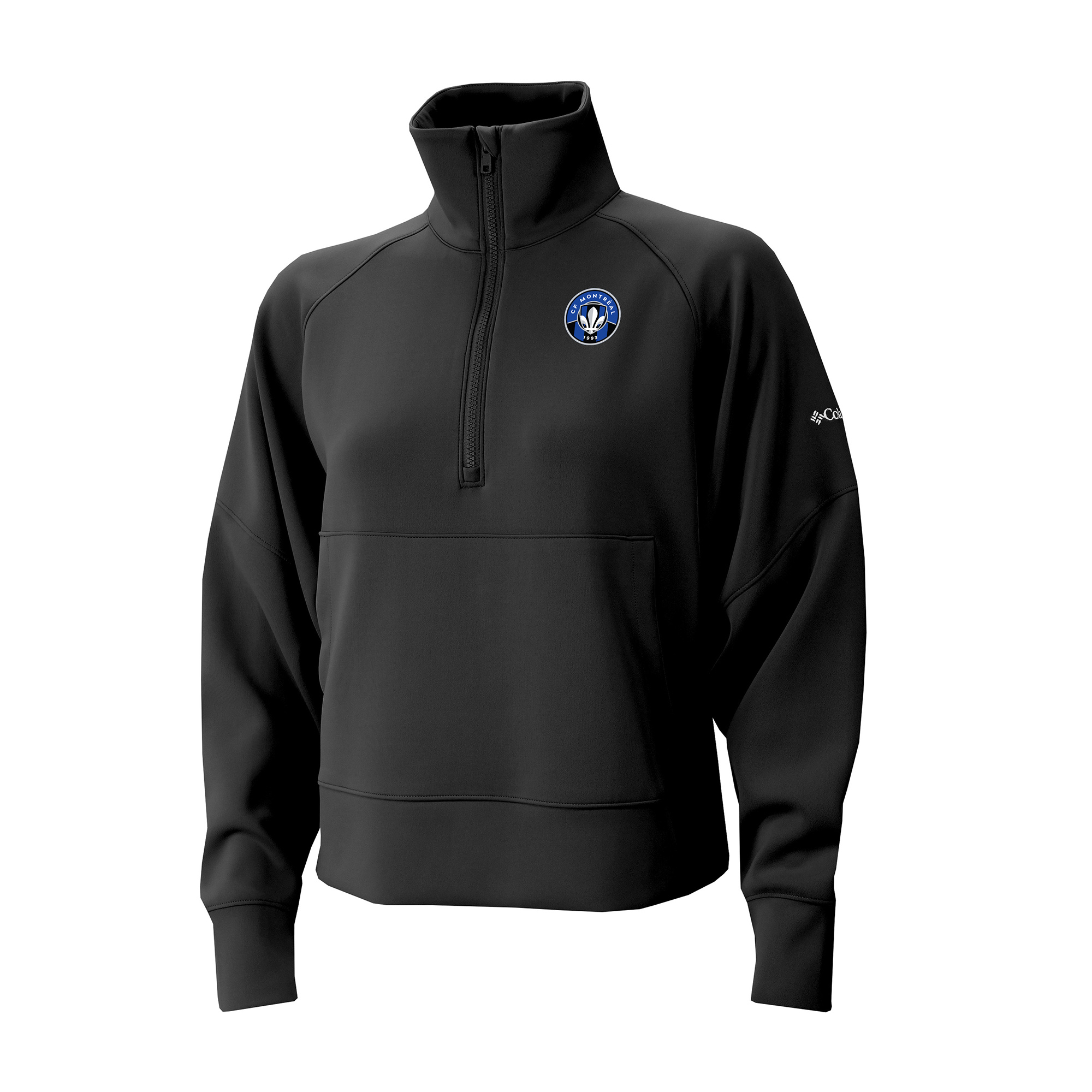 Women's Columbia Black CF Montreal Wickhams Hills Raglan Omni-Wick Half-Zip Pullover