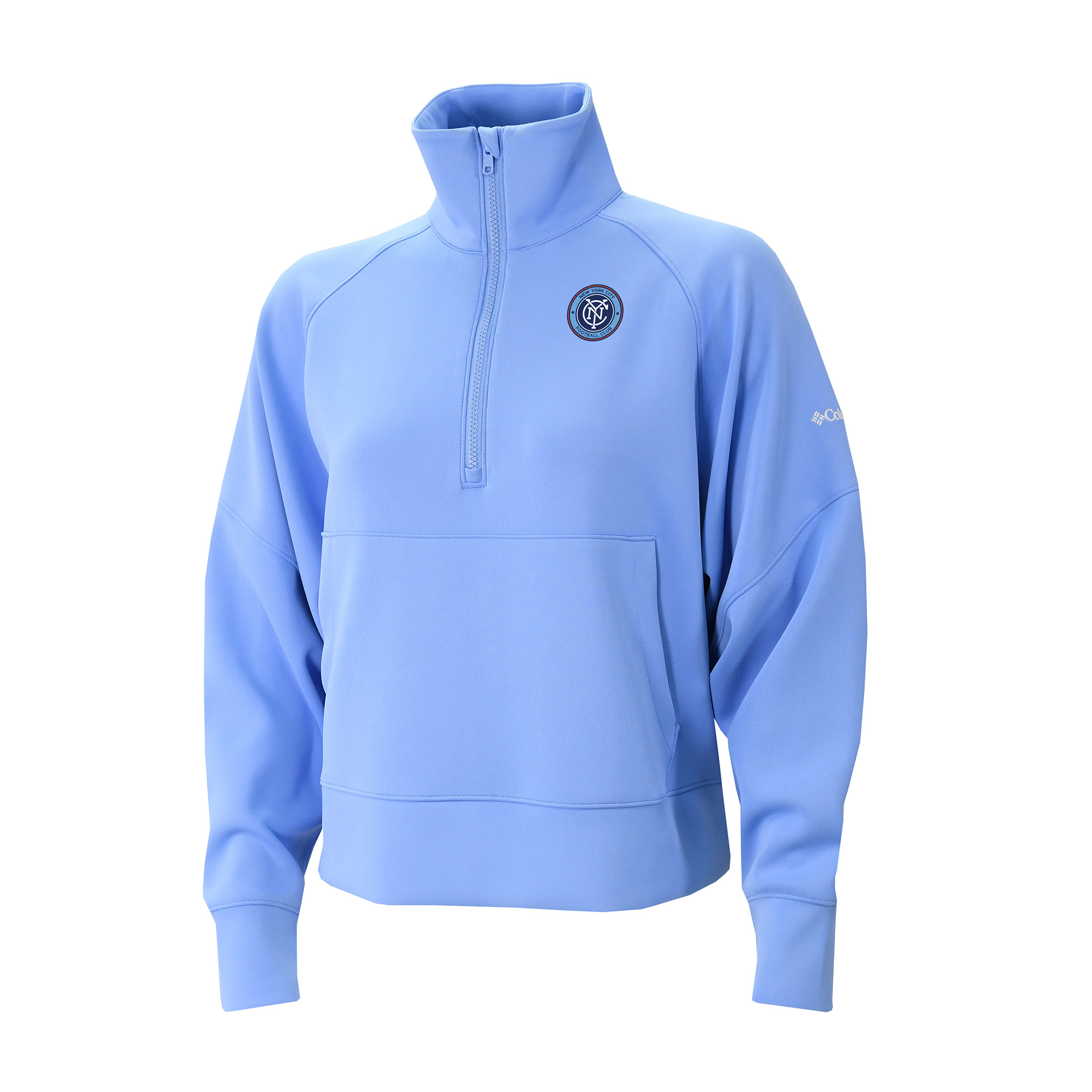 Women's Columbia Blue New York City FC Wickhams Hills Raglan Omni-Wick Half-Zip Pullover