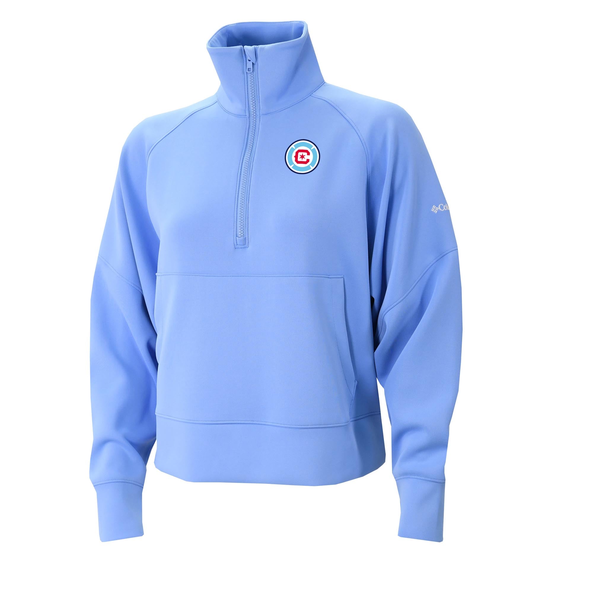 Women's Columbia Blue Chicago Fire Wickhams Hills Raglan Omni-Wick Half-Zip Pullover