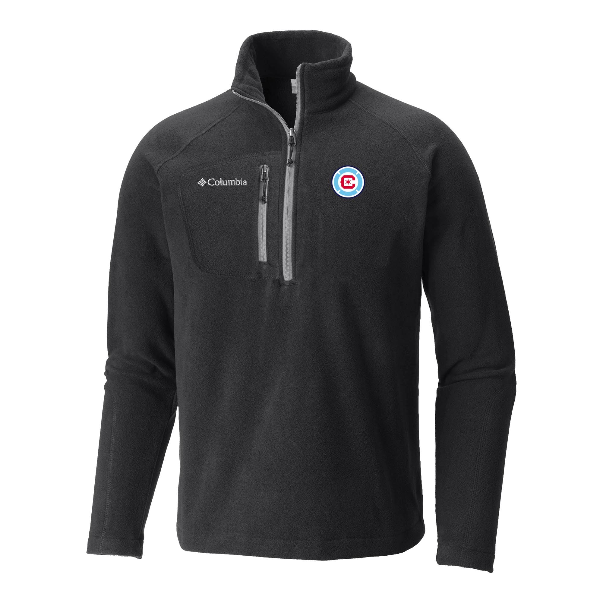 Women's Columbia Black Chicago Fire Fast Trek III Half-Zip Fleece Pullover