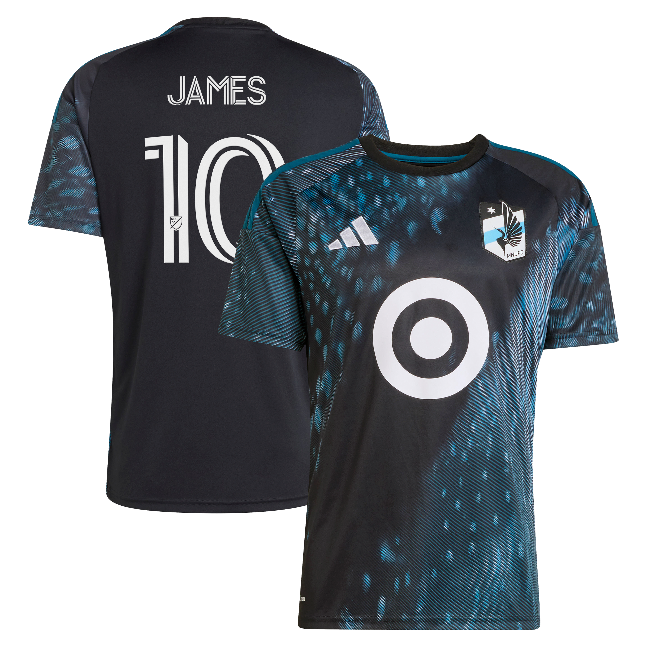 Men's adidas James Rodriguez Black Minnesota United FC 2026 The Decade Kit Replica Jersey