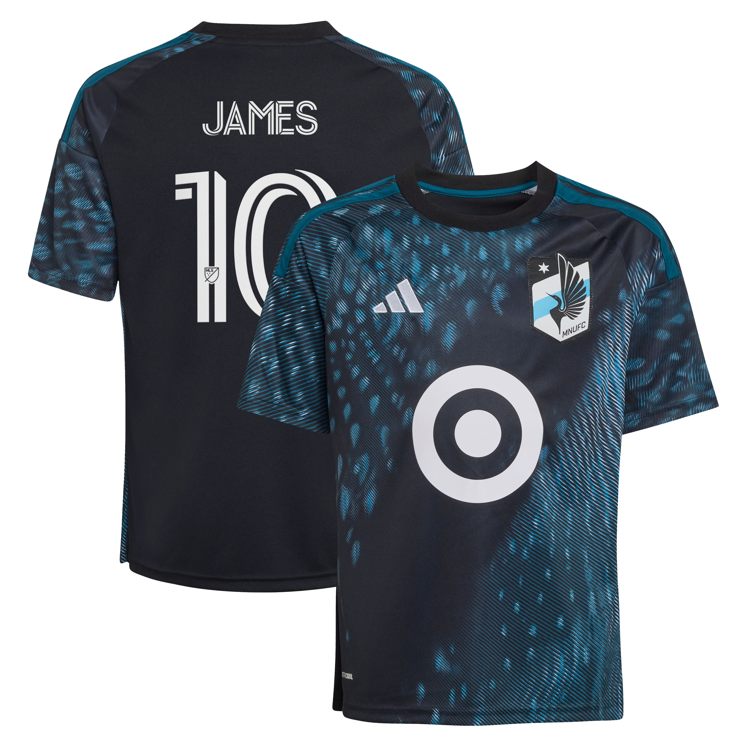 Youth adidas James Rodriguez Black Minnesota United FC 2026 The Decade Kit Replica Jersey