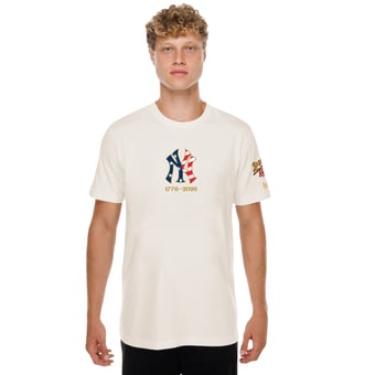 Men's New Era  Cream New York Yankees 250th Fourth of July T-Shirt