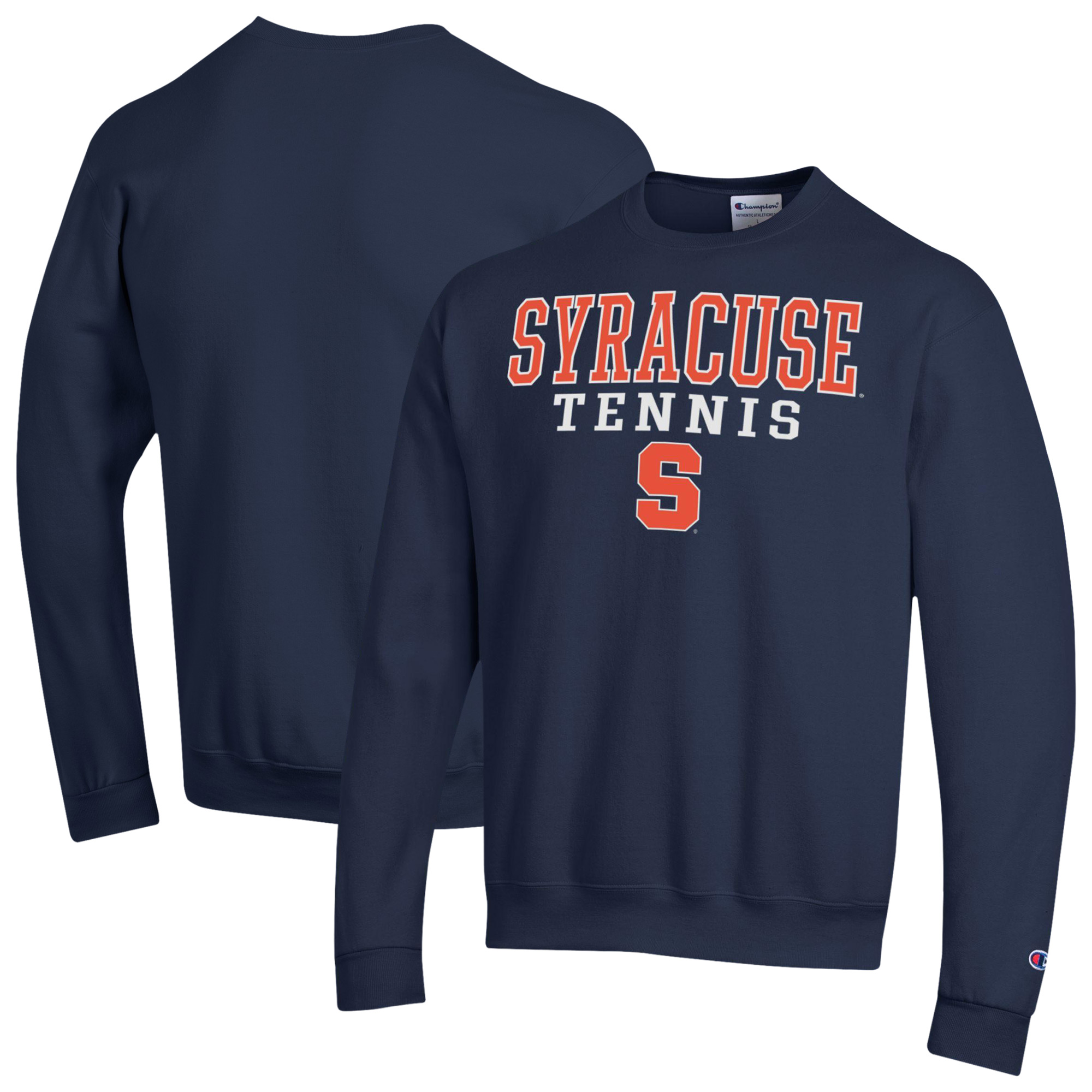 Men's Champion Navy Syracuse Orange Tennis Powerblend® Sweatshirt