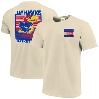 Men's  Cream Kansas Jayhawks Basketball Staredown Comfort Colors
