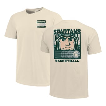 Men's  Cream Michigan State Spartans Basketball Staredown Comfort Colors