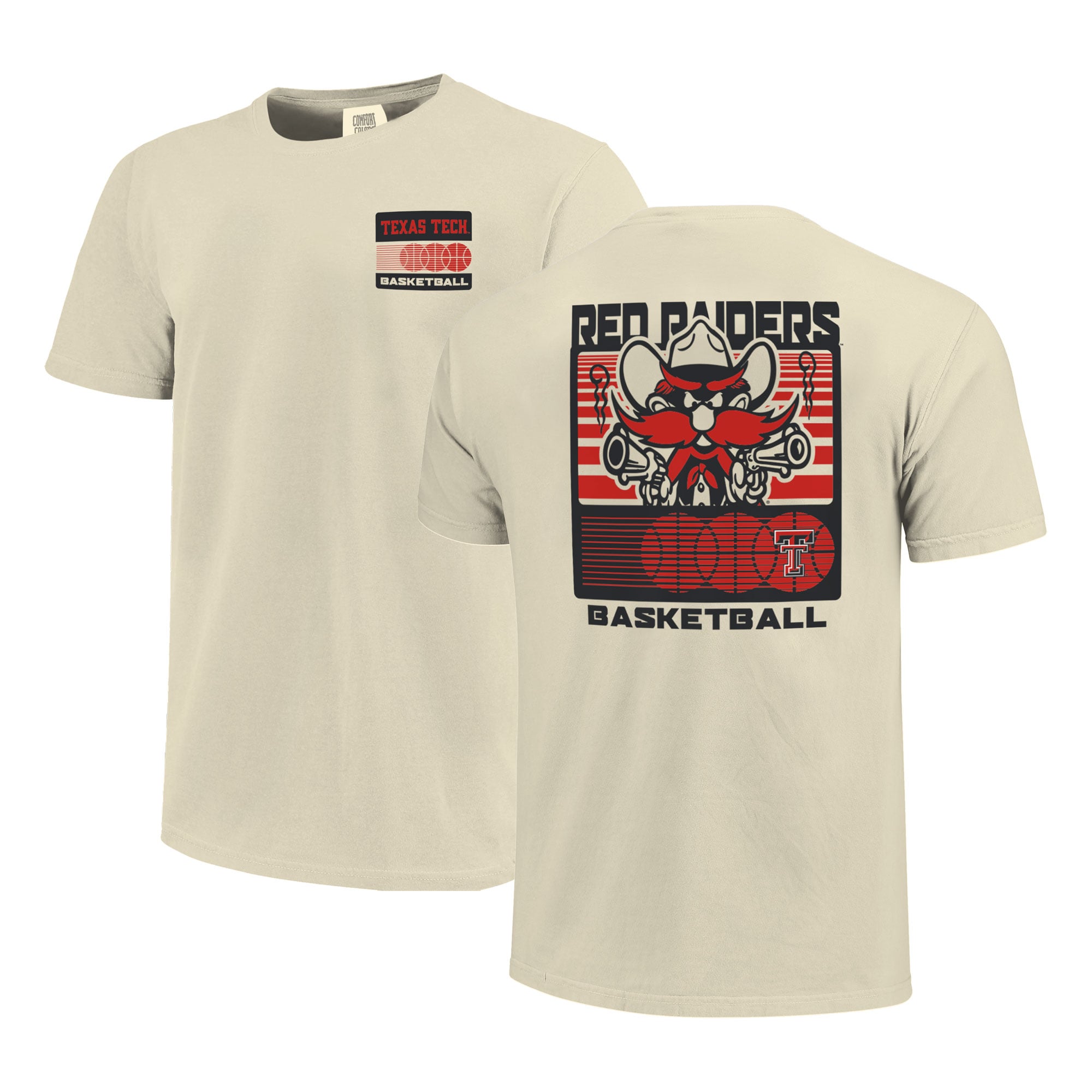 Men's  Cream Texas Tech Red Raiders Basketball Staredown Comfort Colors