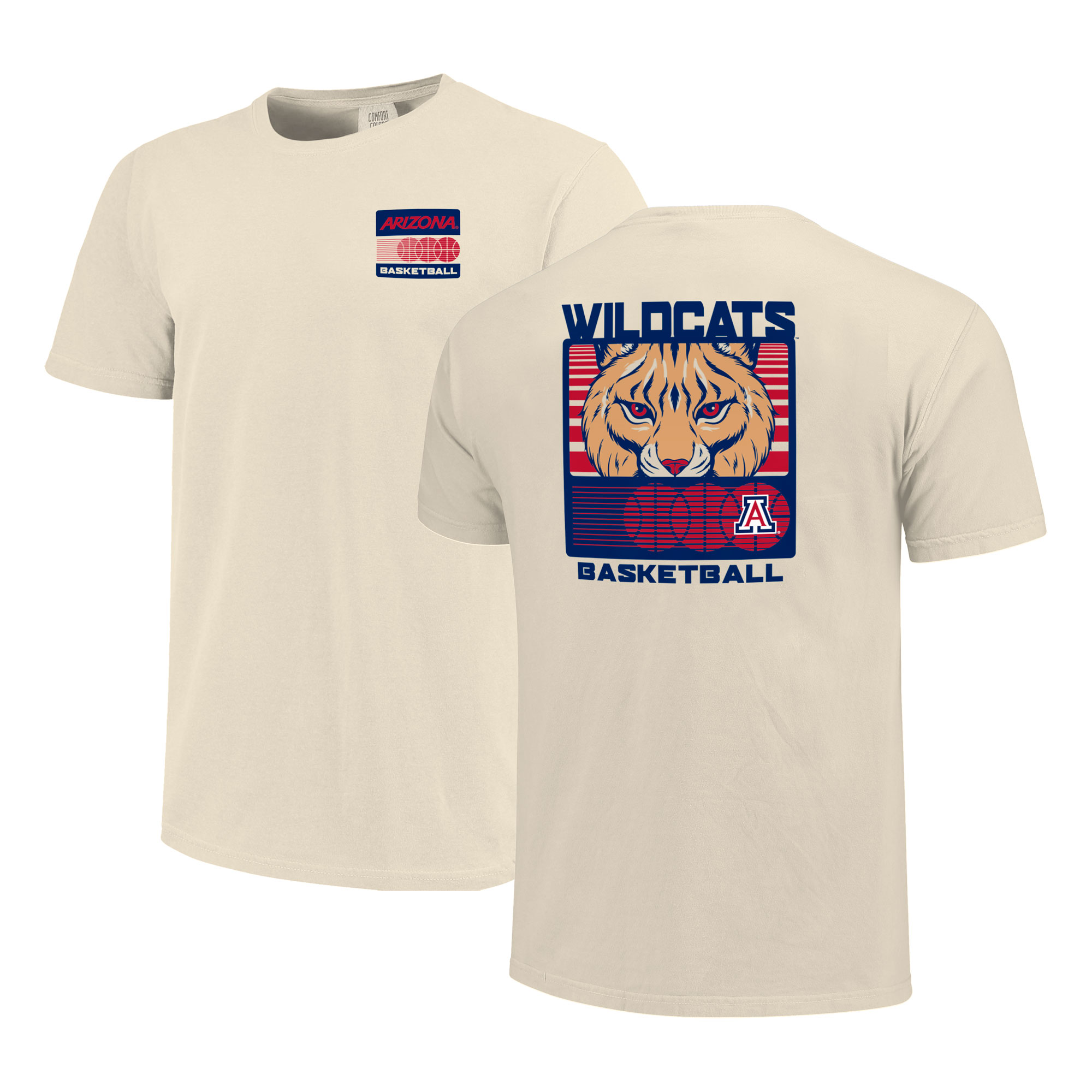 Men's  Cream Arizona Wildcats Basketball Staredown Comfort Colors