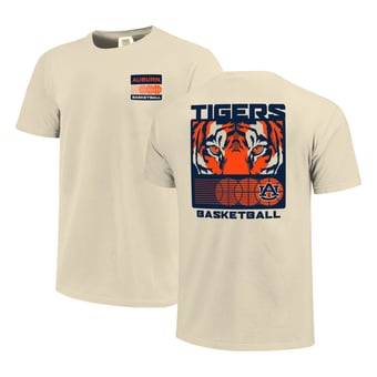 Men's  Cream Auburn Tigers Basketball Staredown Comfort Colors