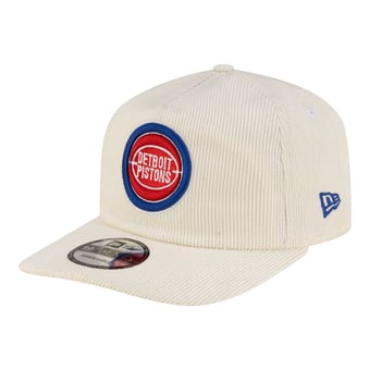 Men's New Era  White Detroit Pistons 19TWENTY 80s Chrome Corduroy Adjustable Hat