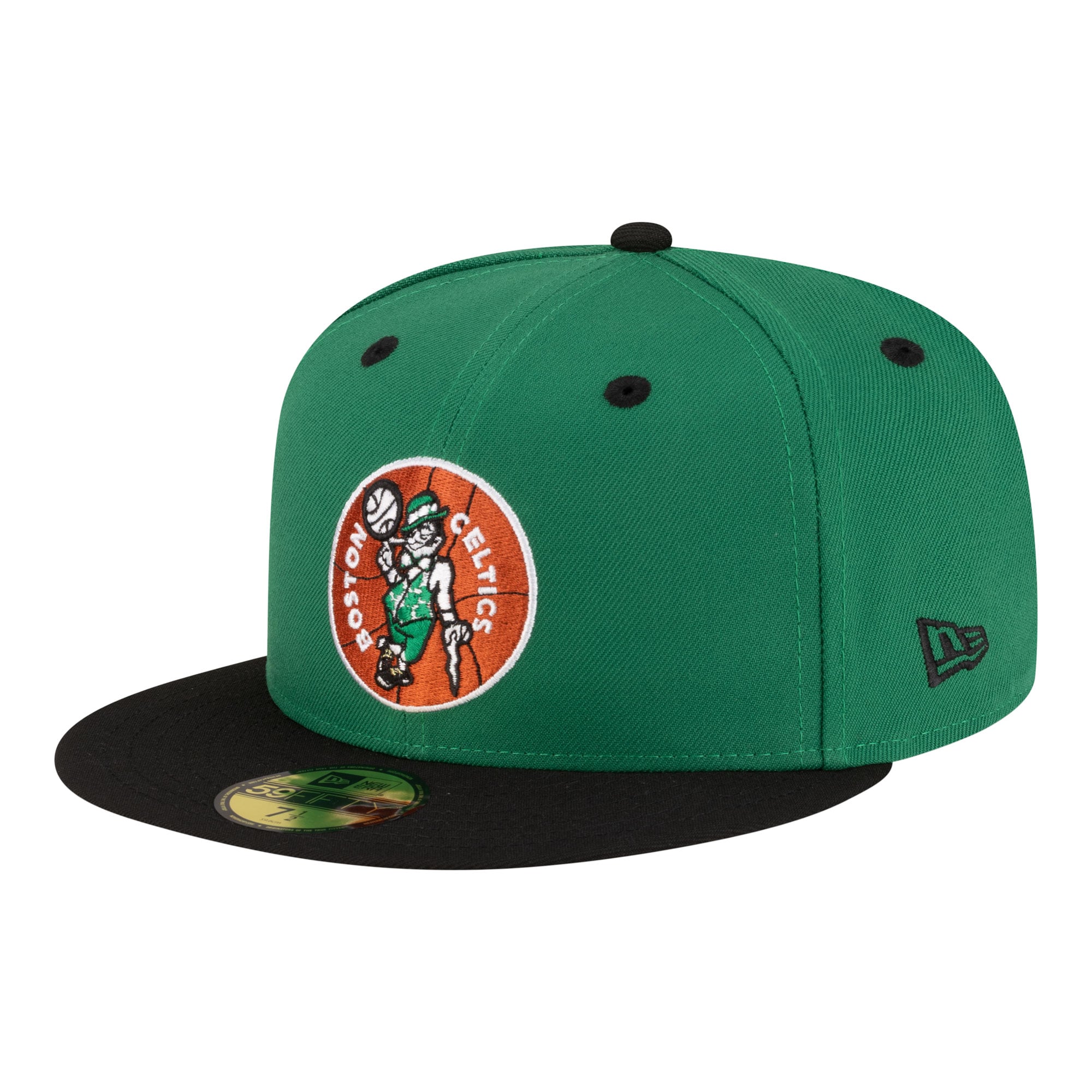 Men's New Era Kelly Green/Black Boston Celtics 80s Throwback 59FIFTY Fitted Hat