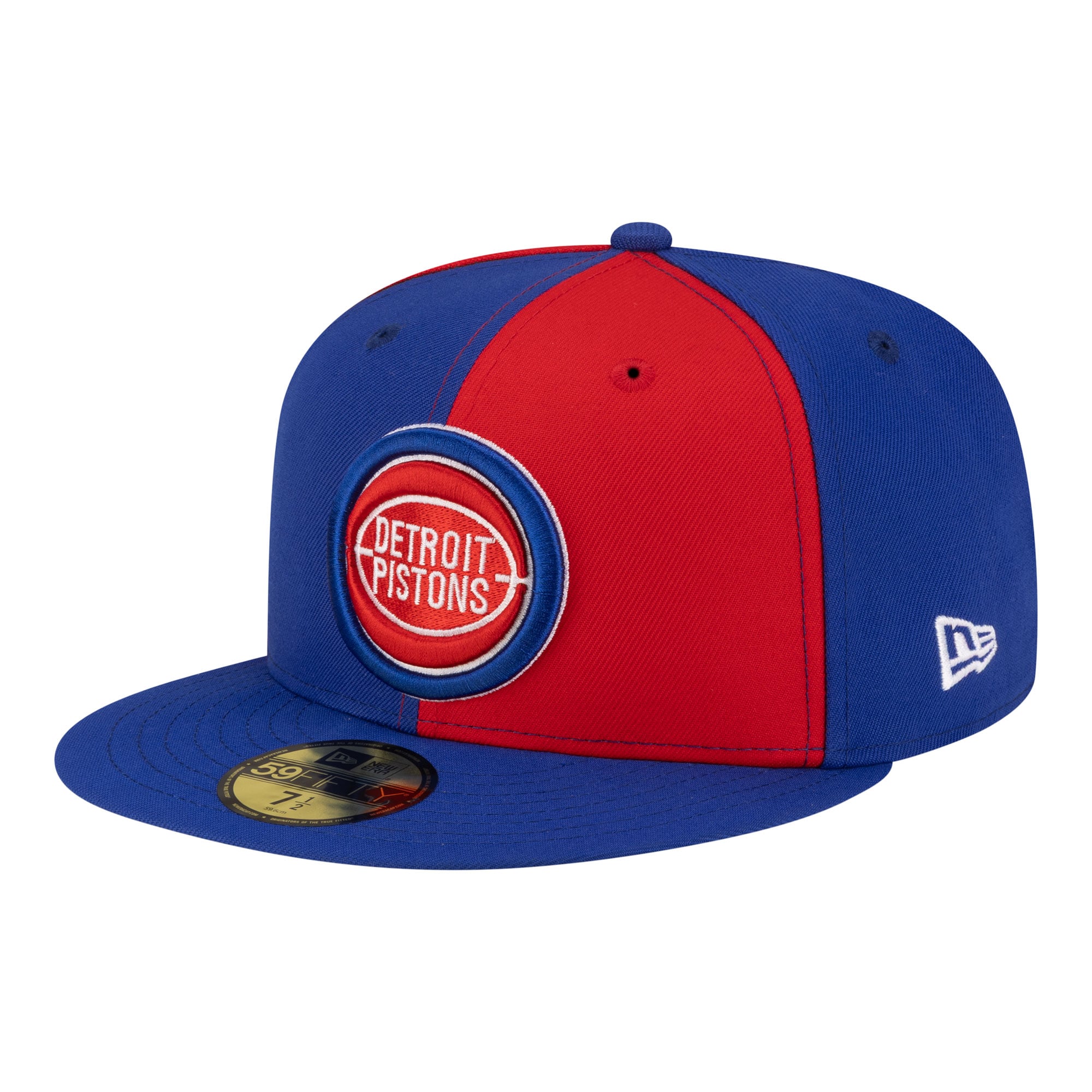 Men's New Era  Red/Blue Detroit Pistons 80s Throwback Pinwheel 59FIFTY Fitted Hat