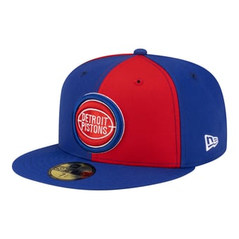 Men's New Era  Red/Blue Detroit Pistons 80s Throwback Pinwheel 59FIFTY Fitted Hat