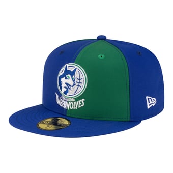 Men's New Era  Green/Blue Minnesota Timberwolves 80s Throwback Pinwheel 59FIFTY Fitted Hat