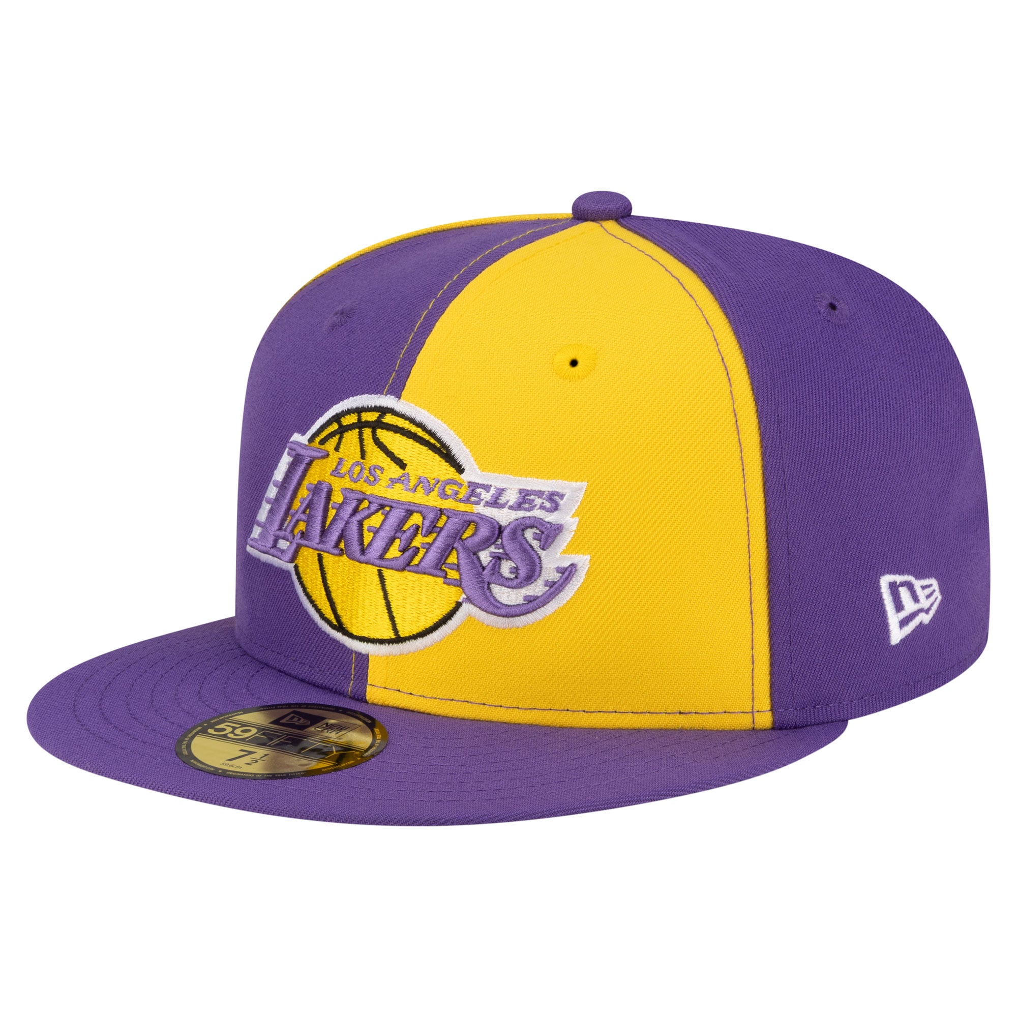 Men's New Era  Gold/Purple Los Angeles Lakers 80s Throwback Pinwheel 59FIFTY Fitted Hat