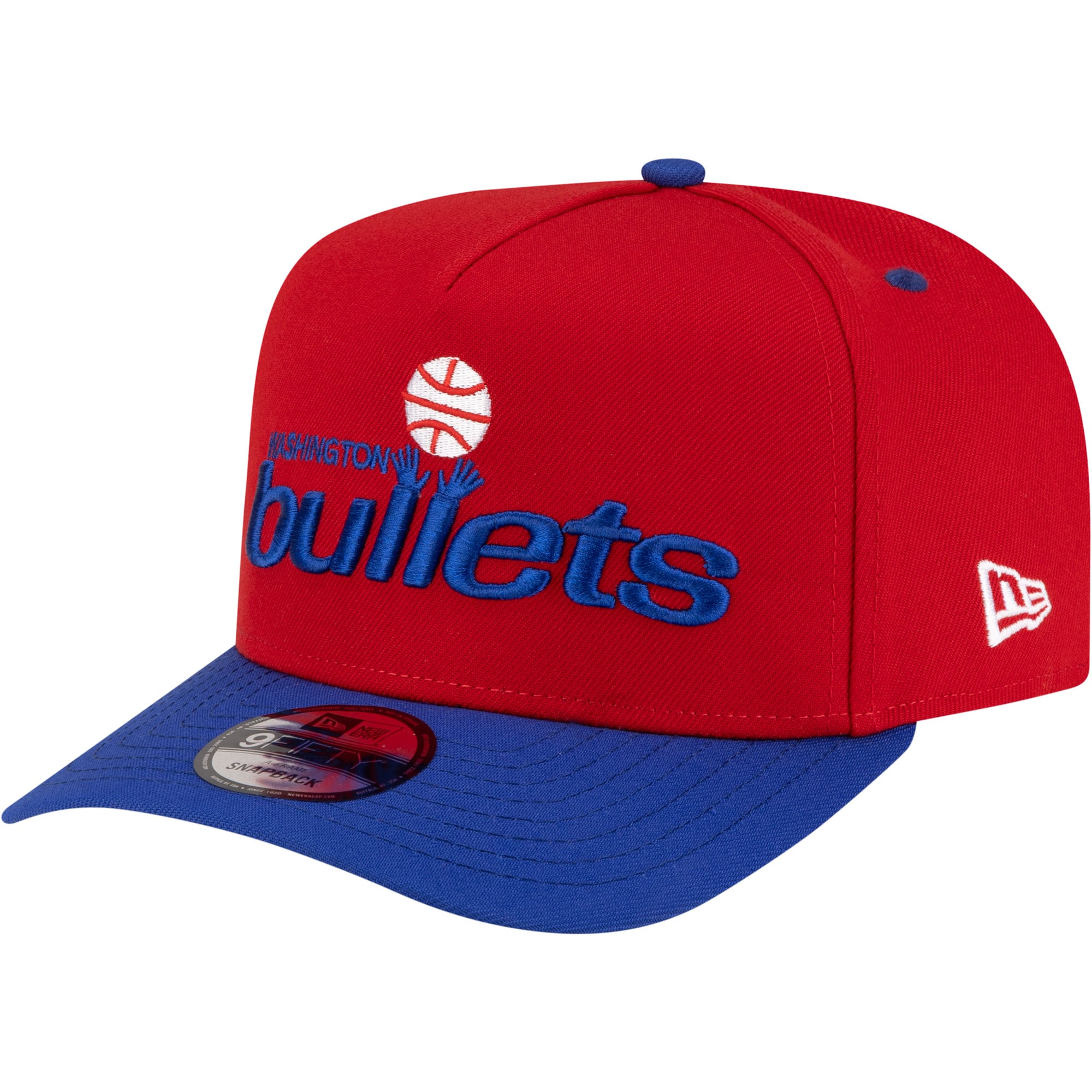 Men's New Era  Red/Blue Washington Bullets 80s Throwback A-Frame 9FIFTY Snapback Hat