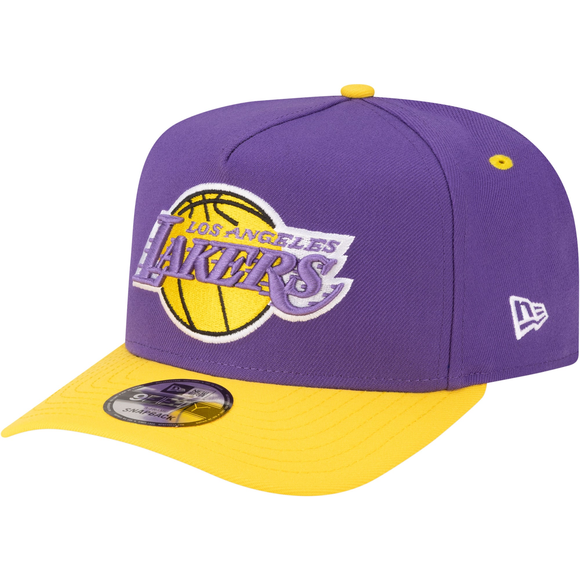 New Era Men's Purple/Gold Los Angeles Lakers 80s Throwback A-Frame 9FIFTY Snapback Hat - Purple, Gold