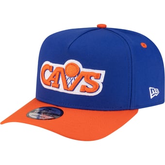 Men's New Era  Blue/Orange Cleveland Cavaliers 80s Throwback A-Frame 9FIFTY Snapback Hat