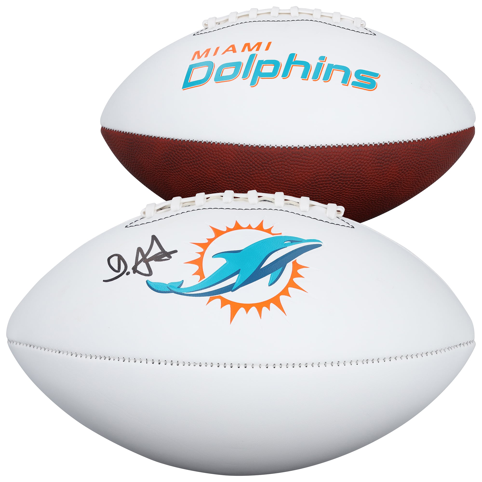 De’Von Achane Miami Dolphins Autographed Franklin White Panel Football