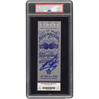 Auston Matthews Toronto Maple Leafs Autographed Rookie Season PSA Authenticated Auto 10 Ticket from November 5, 2016