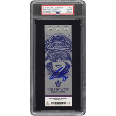 Auston Matthews Toronto Maple Leafs Autographed Rookie Season PSA Authenticated Auto 10 Ticket from February 7, 2017