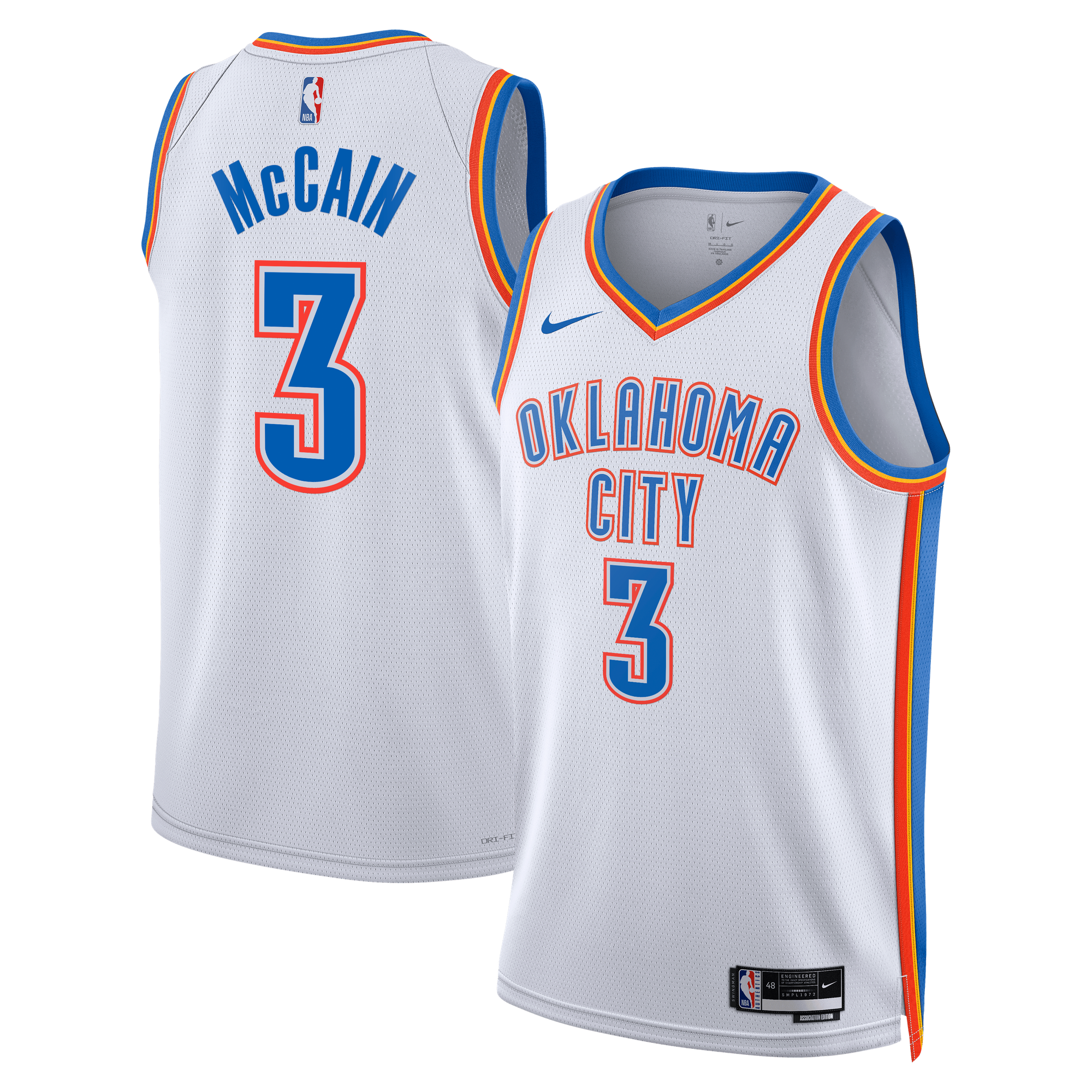 Camiseta Nike Association Edition Swingman del Oklahoma City Thunder - Blanca - Jared McCain - Unisex