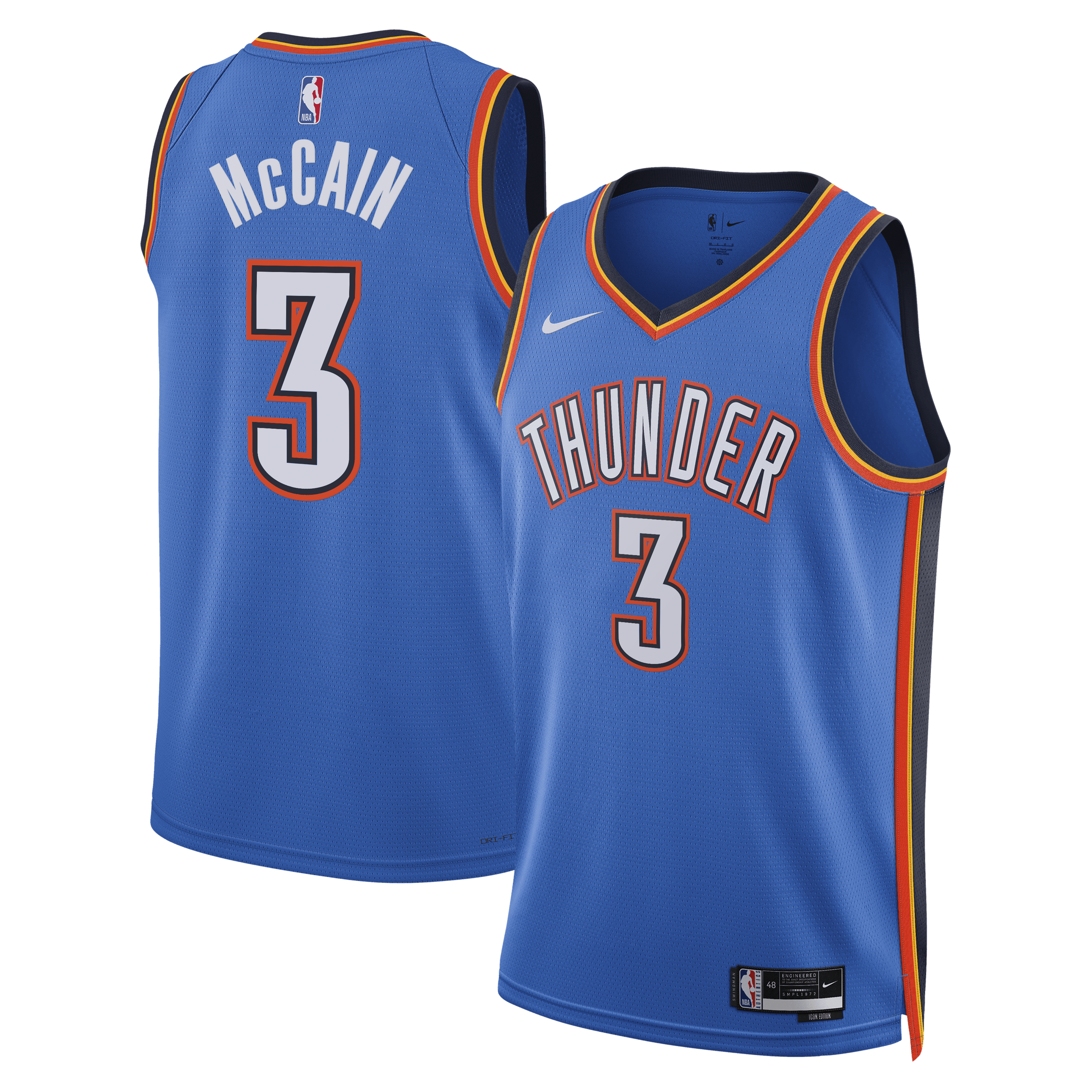 Camiseta Nike Icon Edition Swingman del Oklahoma City Thunder - Azul - Jared McCain - Unisex