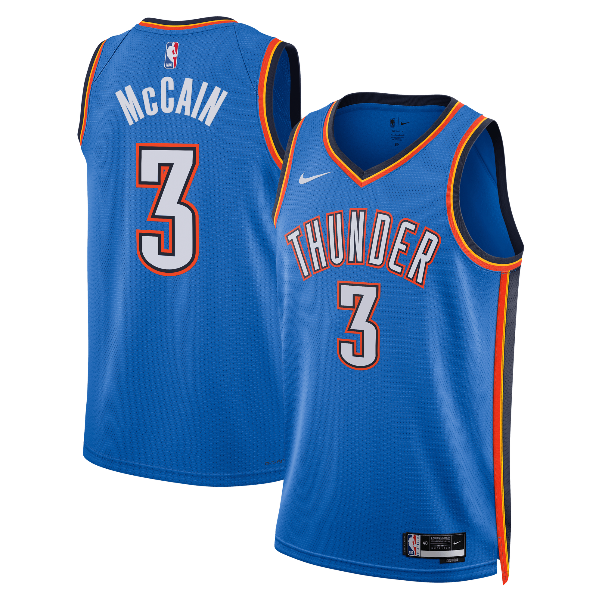 Camiseta Nike Icon Edition Swingman del Oklahoma City Thunder - Azul - Jared McCain - Unisex