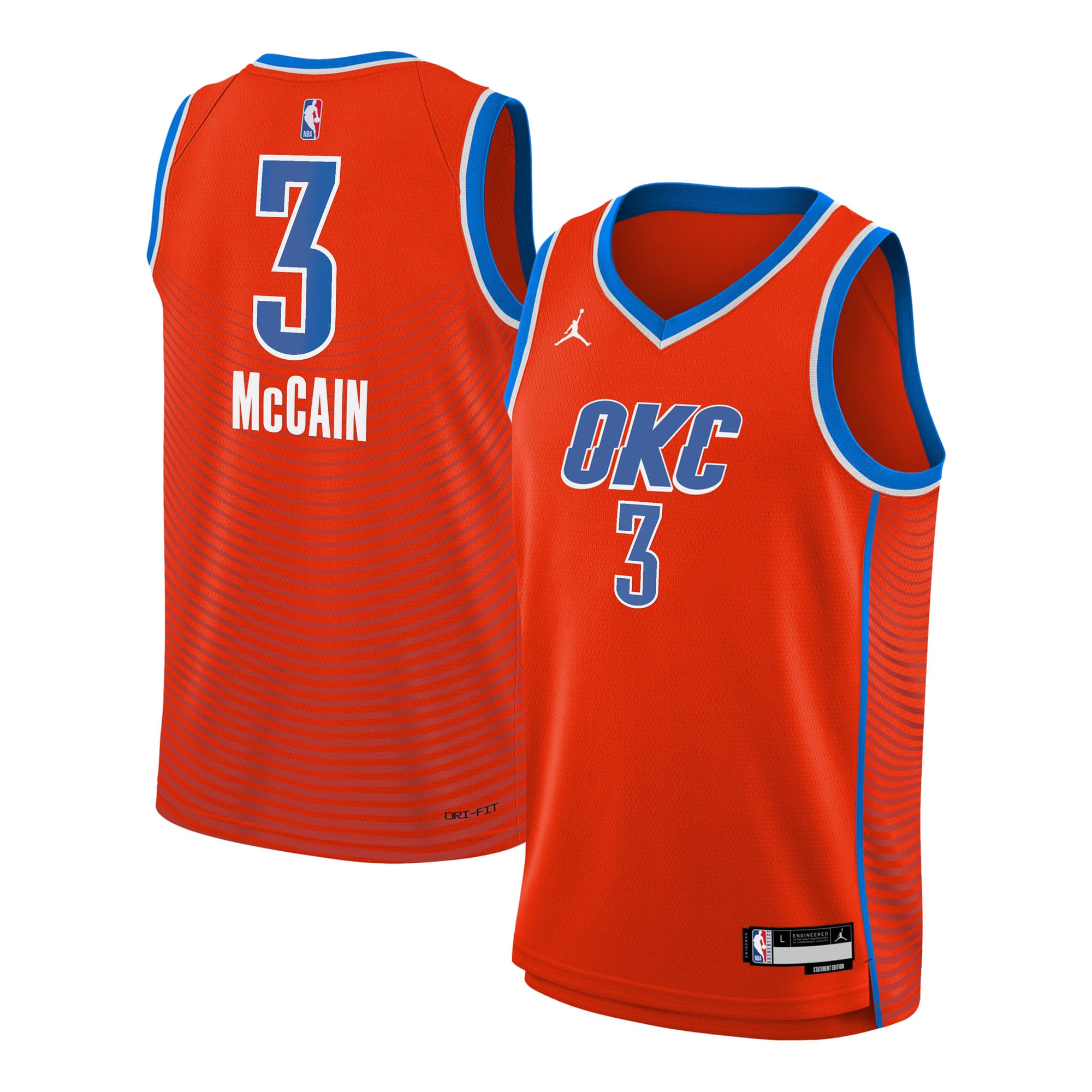 Camiseta Jordan Brand Statement Edition Swingman del Oklahoma City Thunder - Naranja - Jared McCain - Juvenil