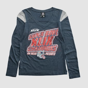 Super Bowl XLIX Team Edition Apparel 2015 Long Sleeve T-shirt - Navy - S by Fanatics Real Vintage